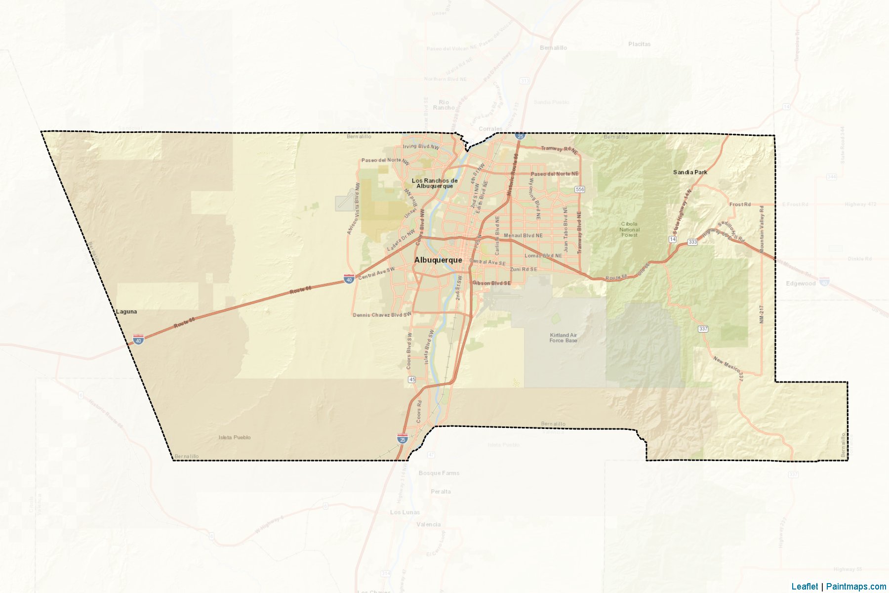 Muestras de recorte de mapas Bernalillo (New Mexico)-2