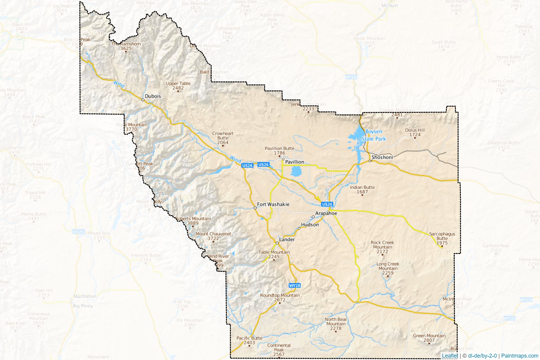 Muestras de recorte de mapas Fremont (Wyoming)-1