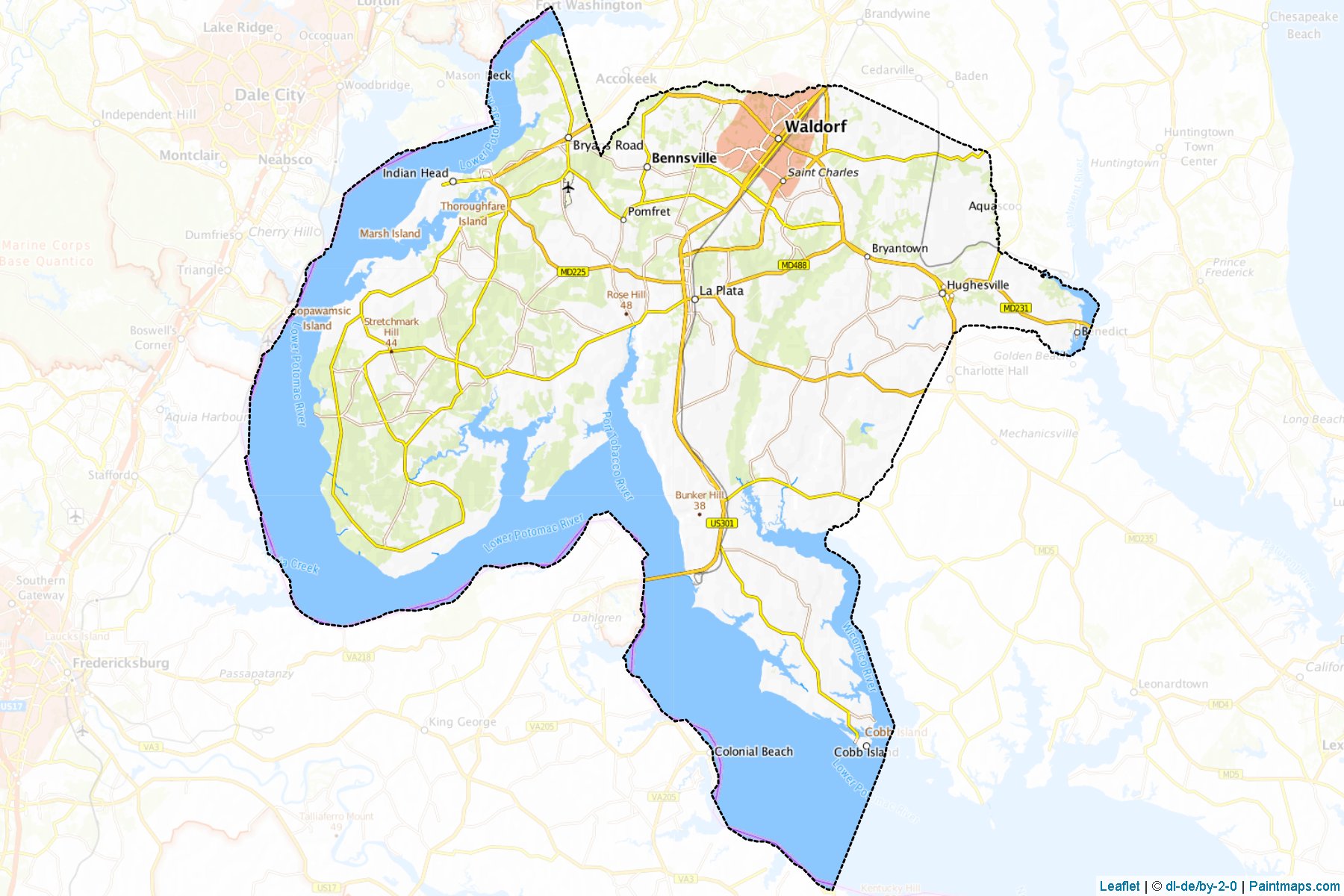 Muestras de recorte de mapas Charles (Maryland)-1