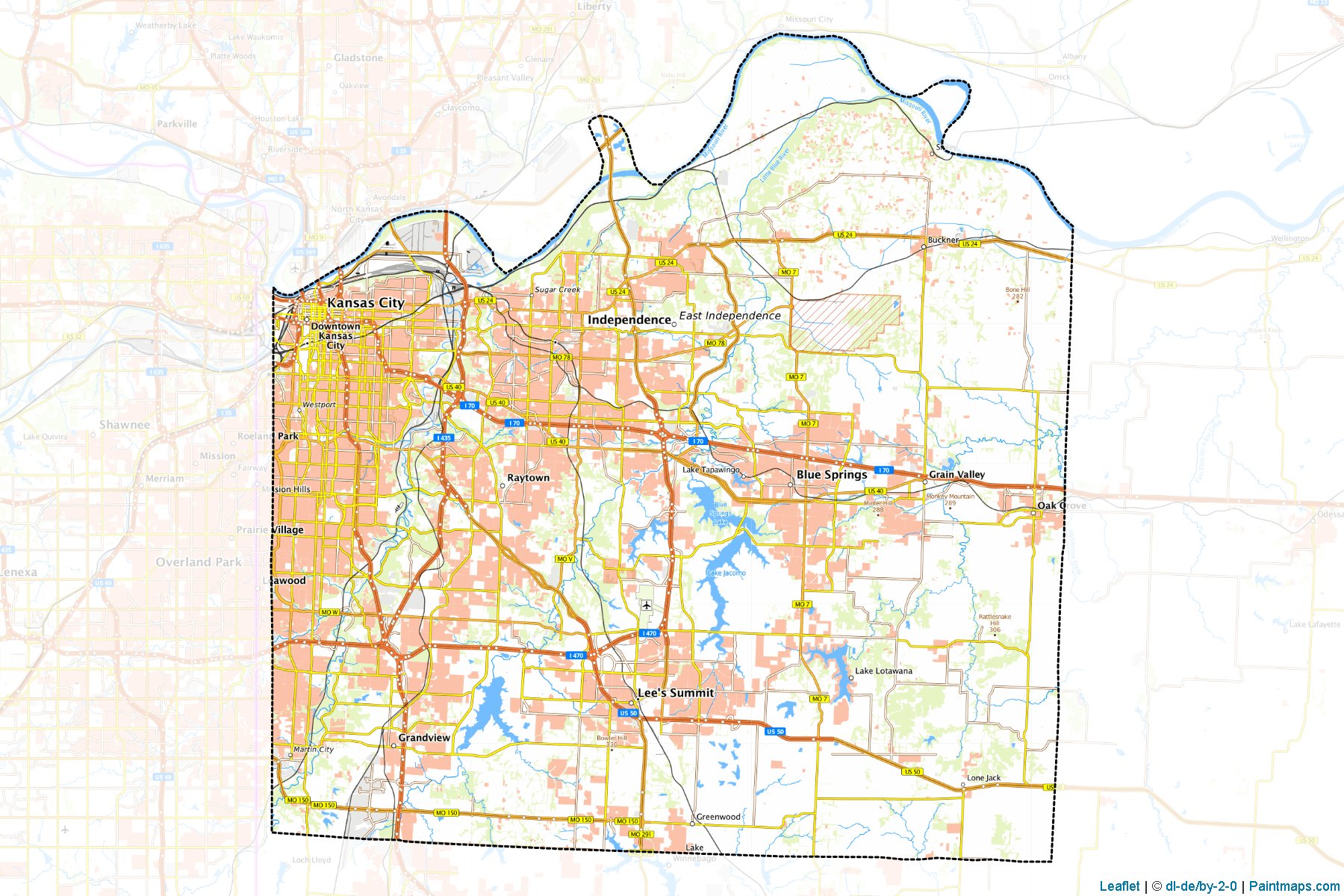 Jackson County (Missouri) Haritası Örnekleri-1