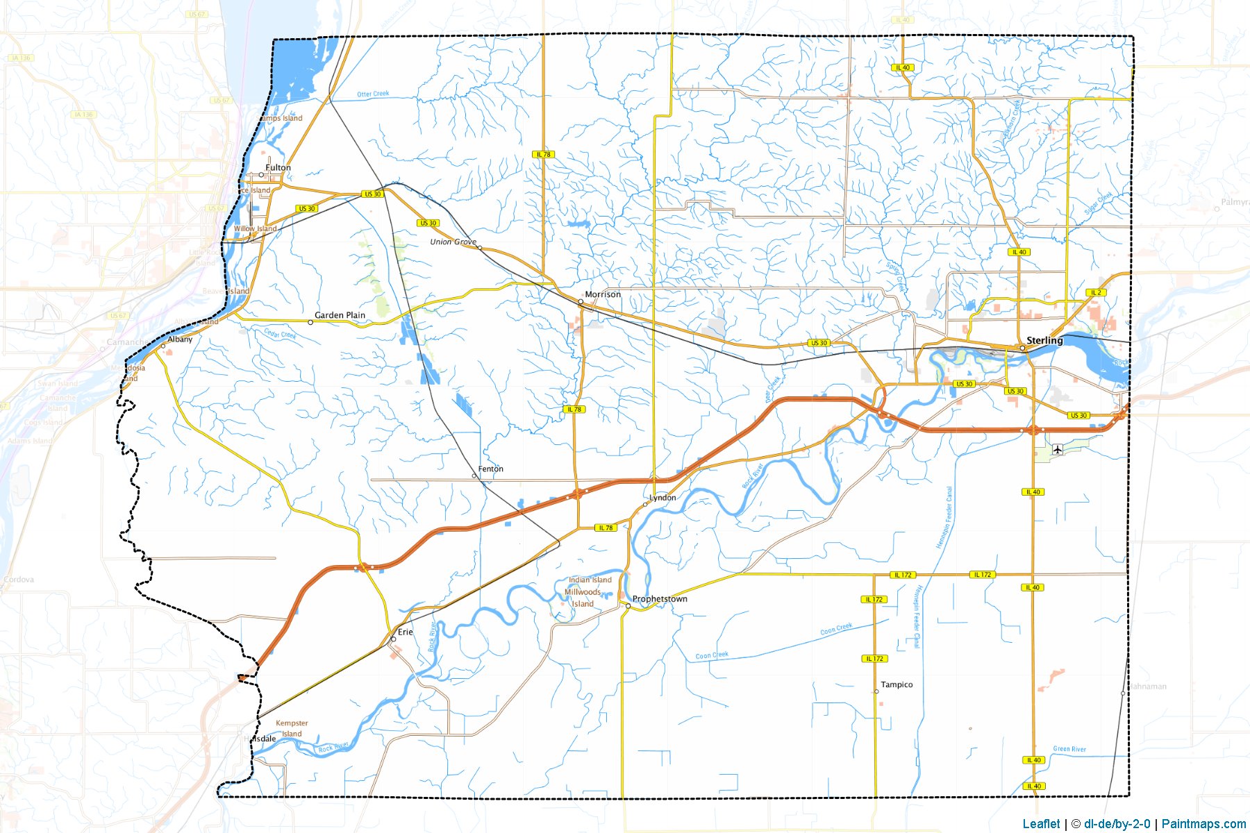 Whiteside County (Illinois) Haritası Örnekleri-1