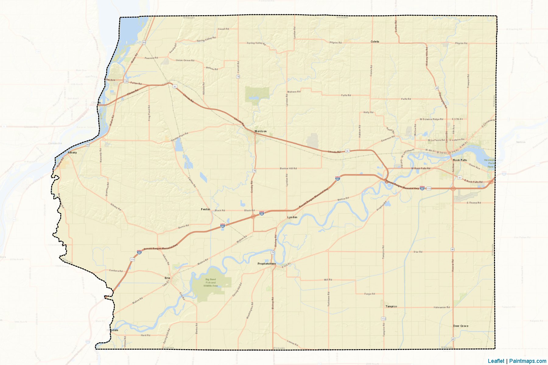 Muestras de recorte de mapas Whiteside (Illinois)-2