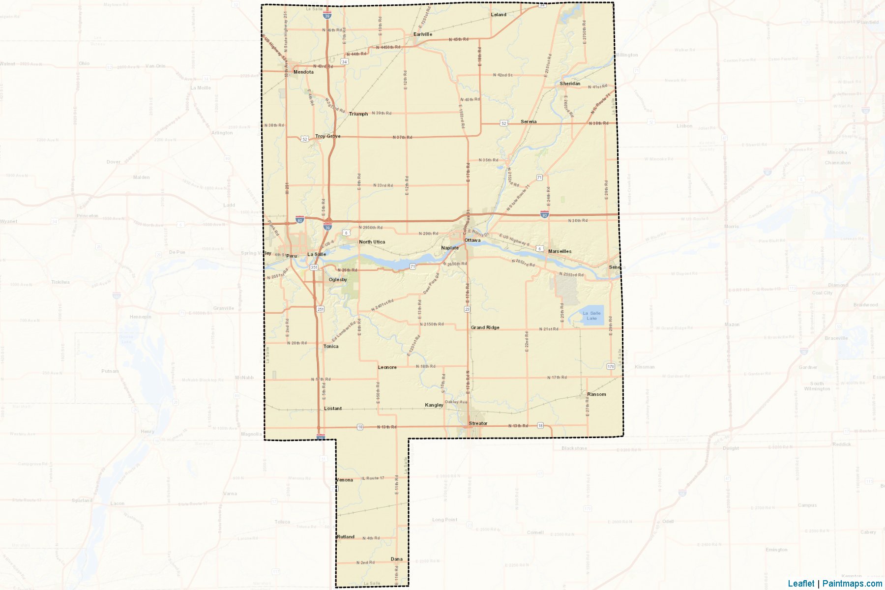 LaSalle County (Illinois) Haritası Örnekleri-2