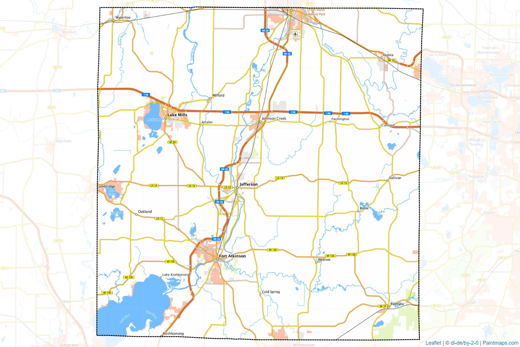 Muestras de recorte de mapas Jefferson (Wisconsin)-1