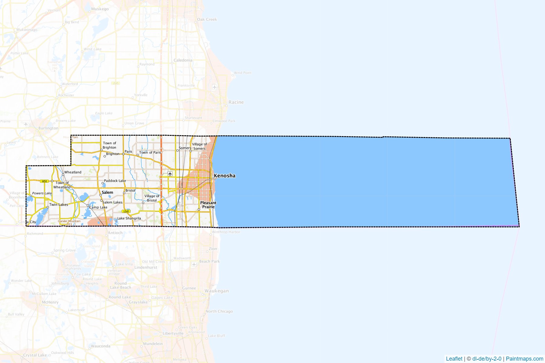 Kenosha County (Wisconsin) Haritası Örnekleri-1