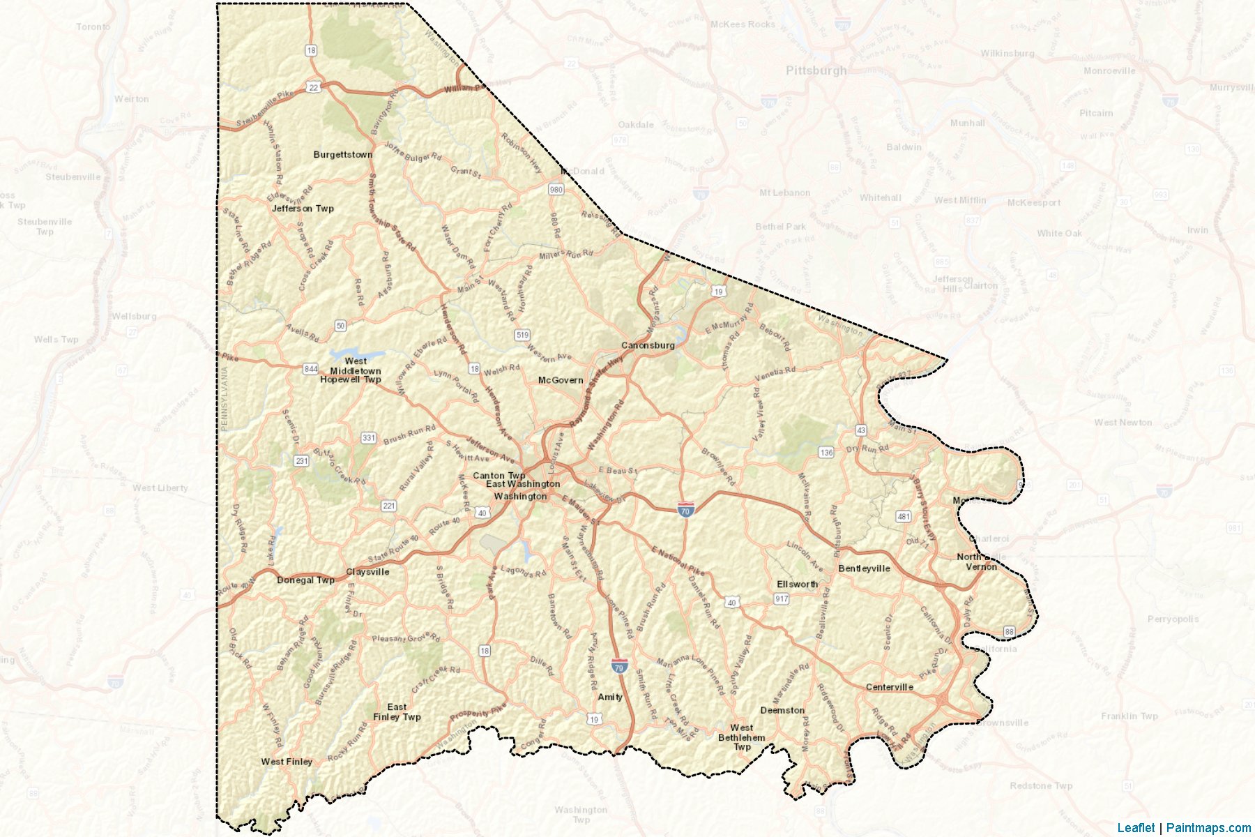 Washington (Pennsylvania) Map Cropping Samples-2