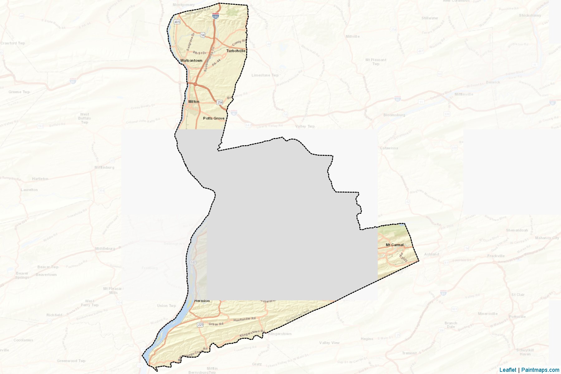 Northumberland (Pennsylvania) Map Cropping Samples-2