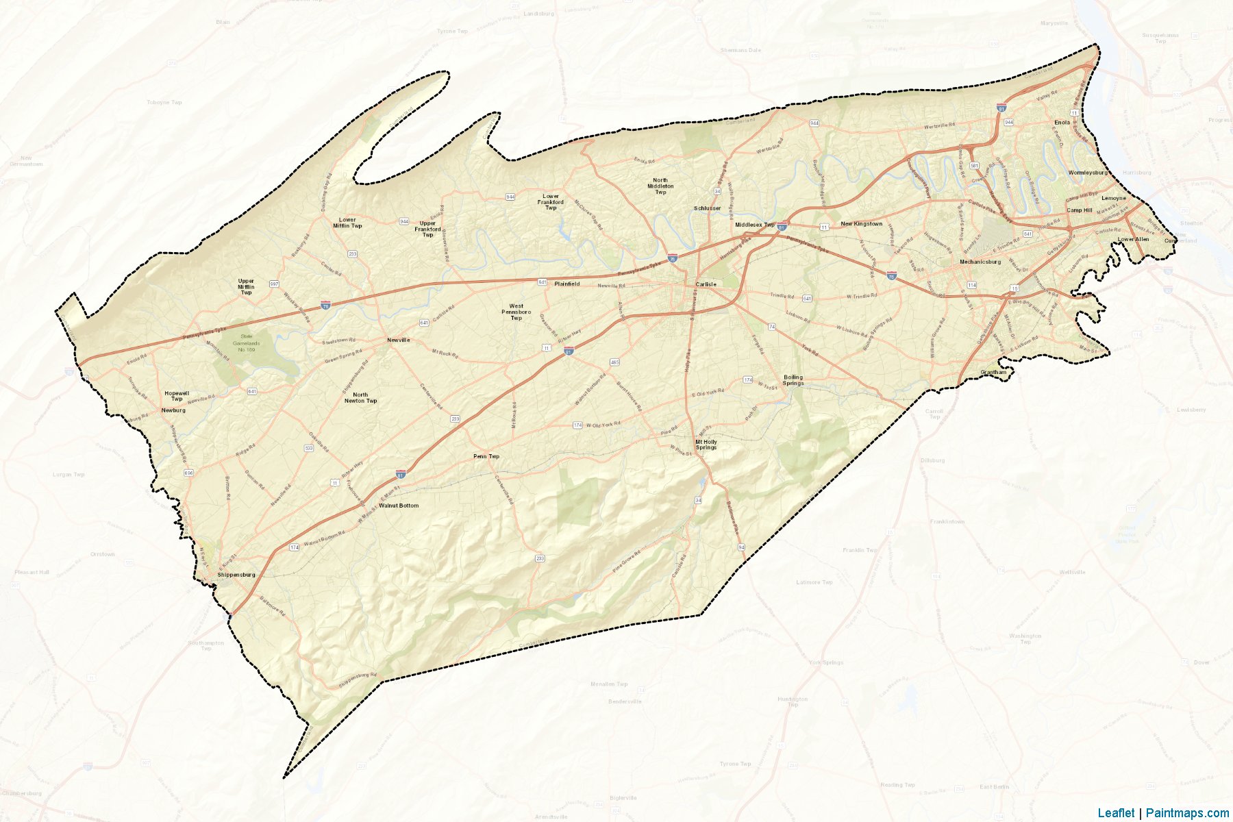 Cumberland (Pennsylvania) Map Cropping Samples-2