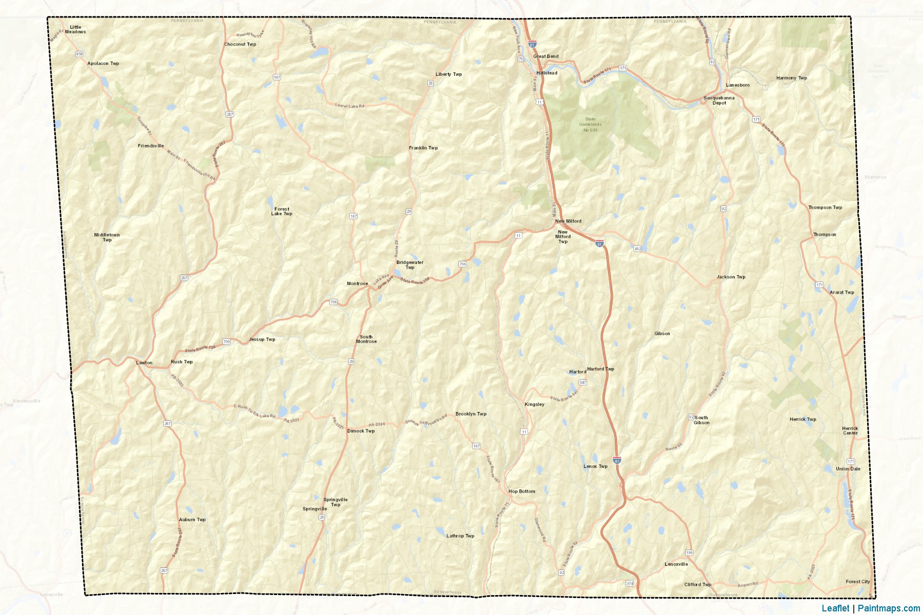 Muestras de recorte de mapas Susquehanna (Pennsylvania)-2