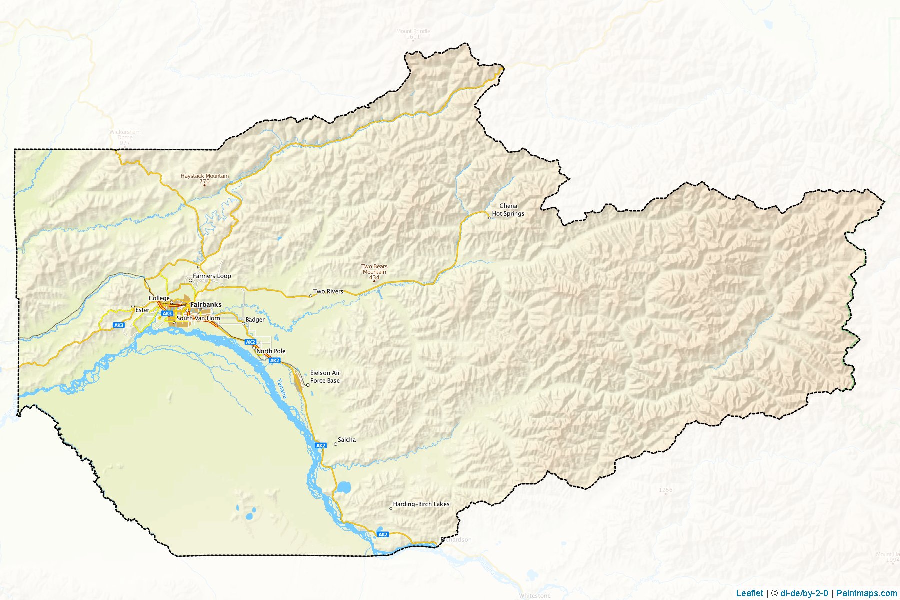 Muestras de recorte de mapas Fairbanks North Star (Alaska)-1