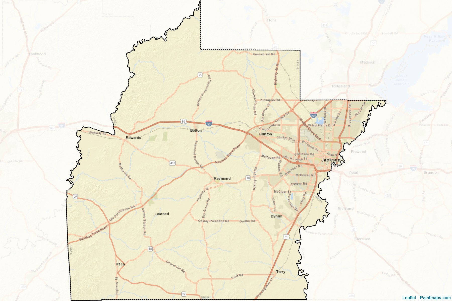 Hinds (Mississippi) Map Cropping Samples-2