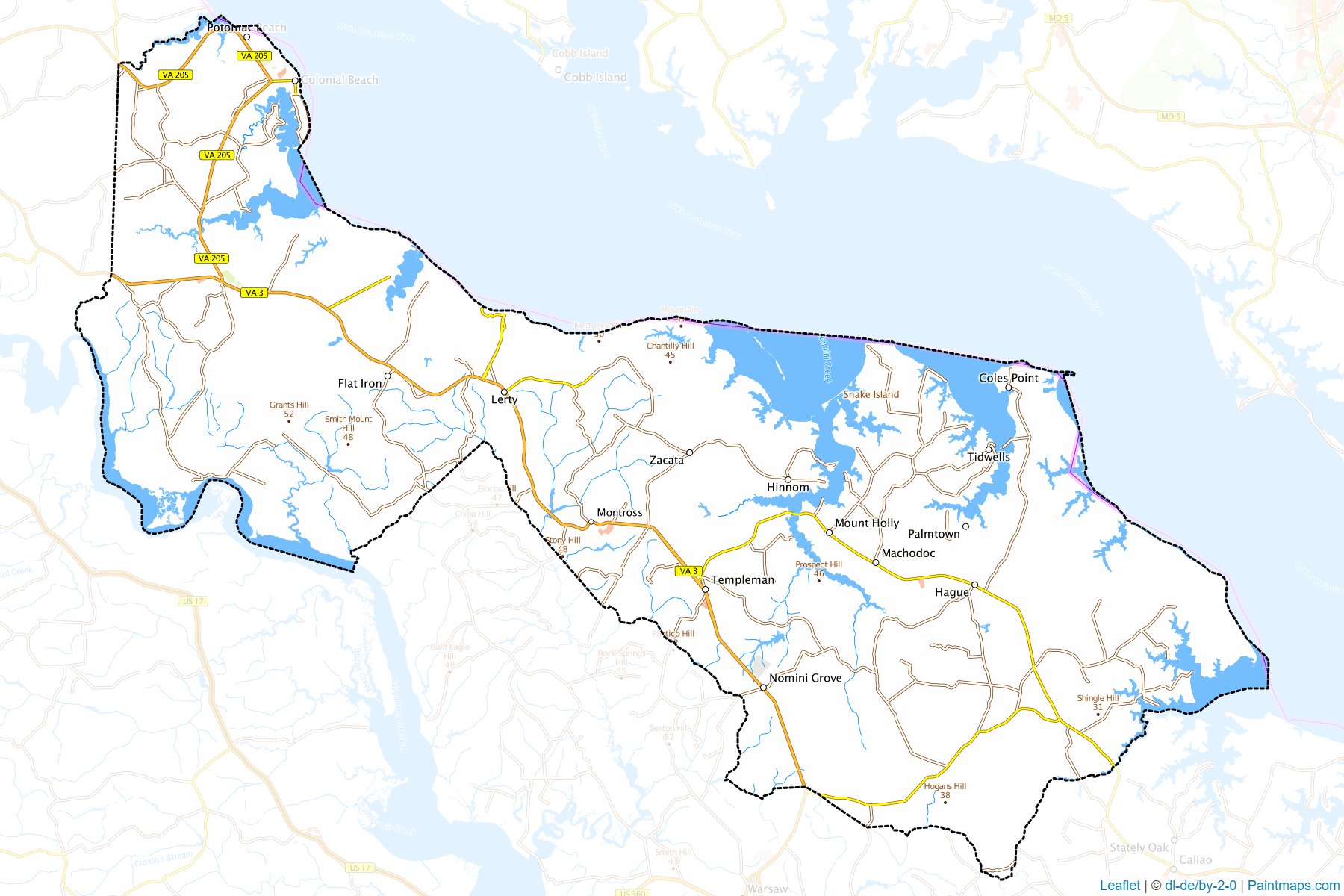 Westmoreland (Virginia) Map Cropping Samples-1