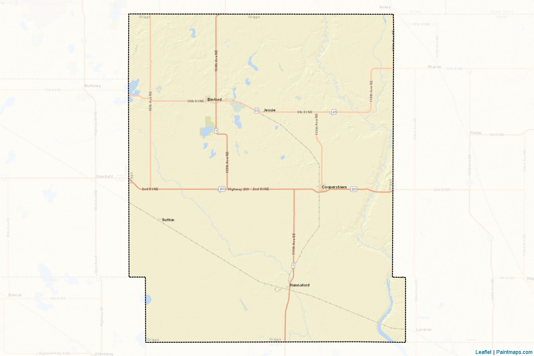 Muestras de recorte de mapas Griggs (North Dakota)-2