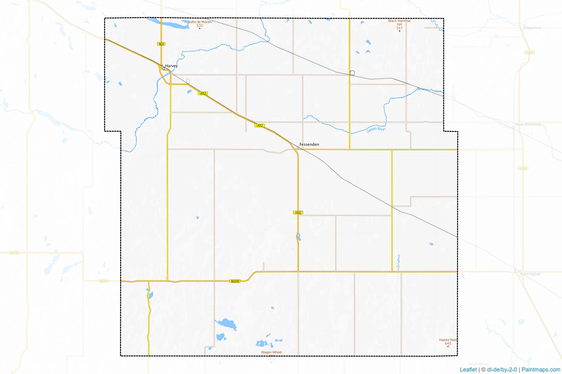 Wells (North Dakota) Map Cropping Samples-1