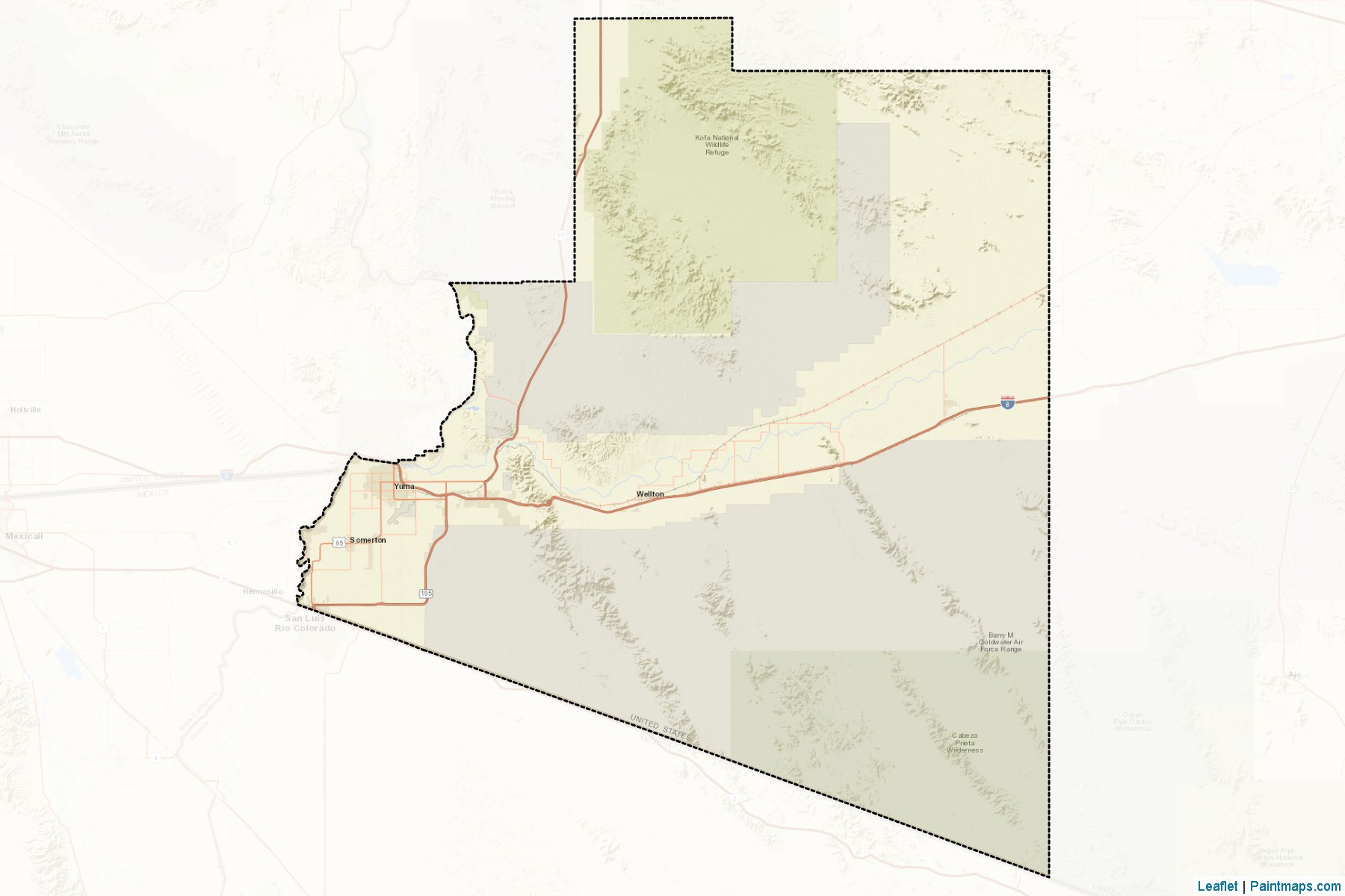 Yuma Kontluğu (Arizona) Haritası Örnekleri-2