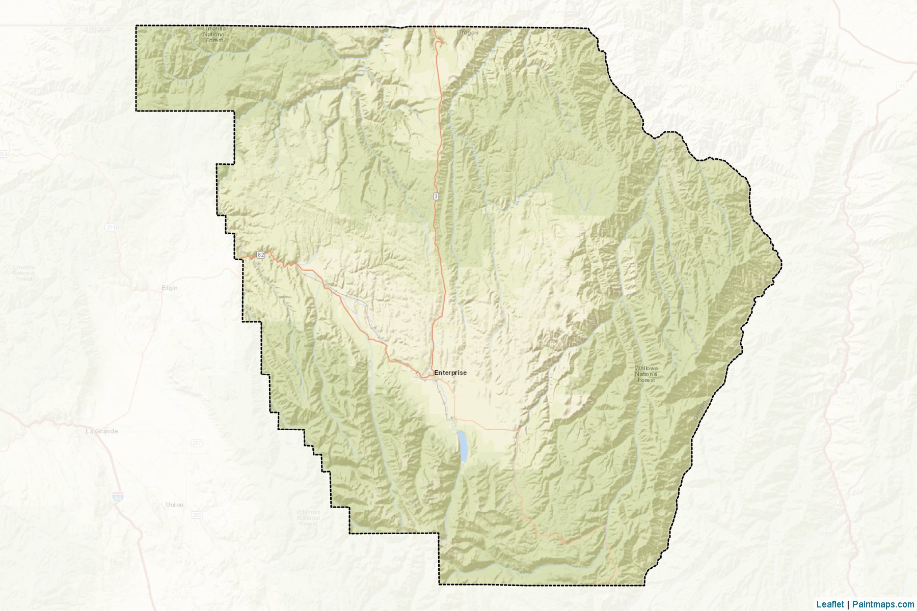 Muestras de recorte de mapas Wallowa (Oregon)-2