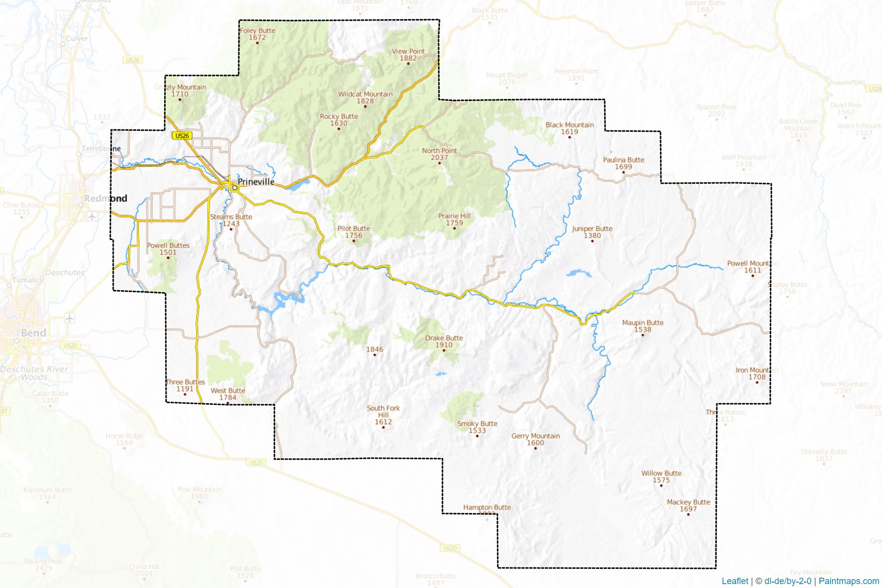 Muestras de recorte de mapas Crook (Oregon)-1