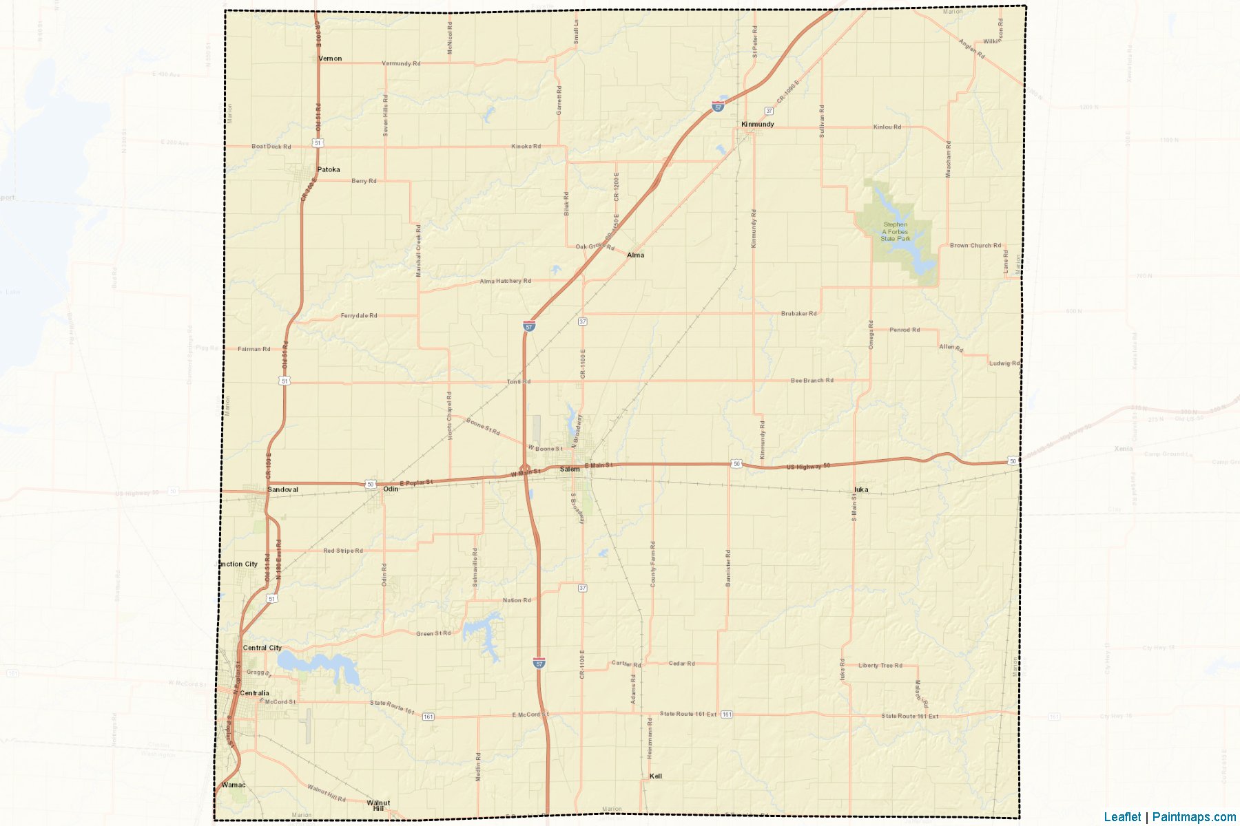 Muestras de recorte de mapas Marion (Illinois)-2