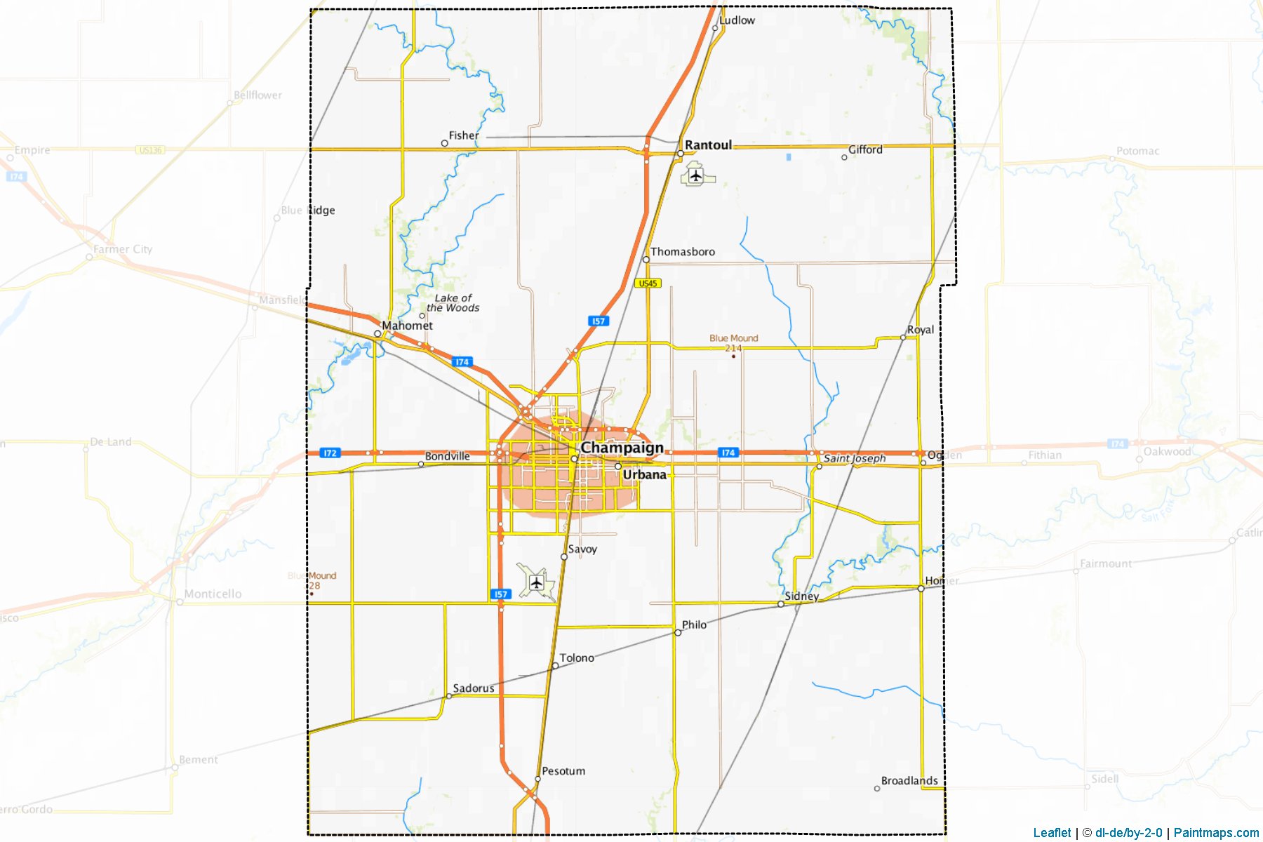 Champaign County (Illinois) Haritası Örnekleri-1