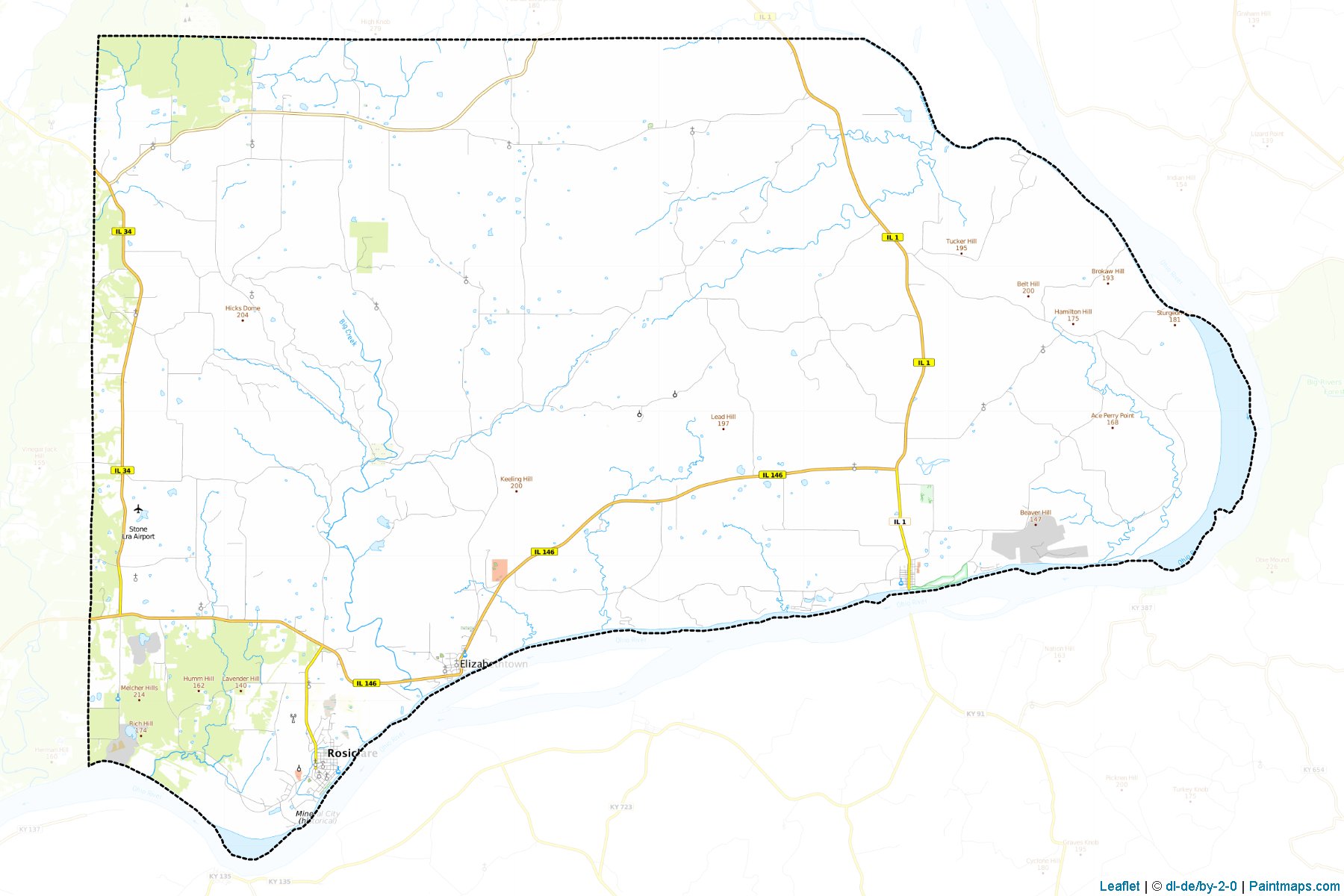 Hardin County (Illinois) Haritası Örnekleri-1