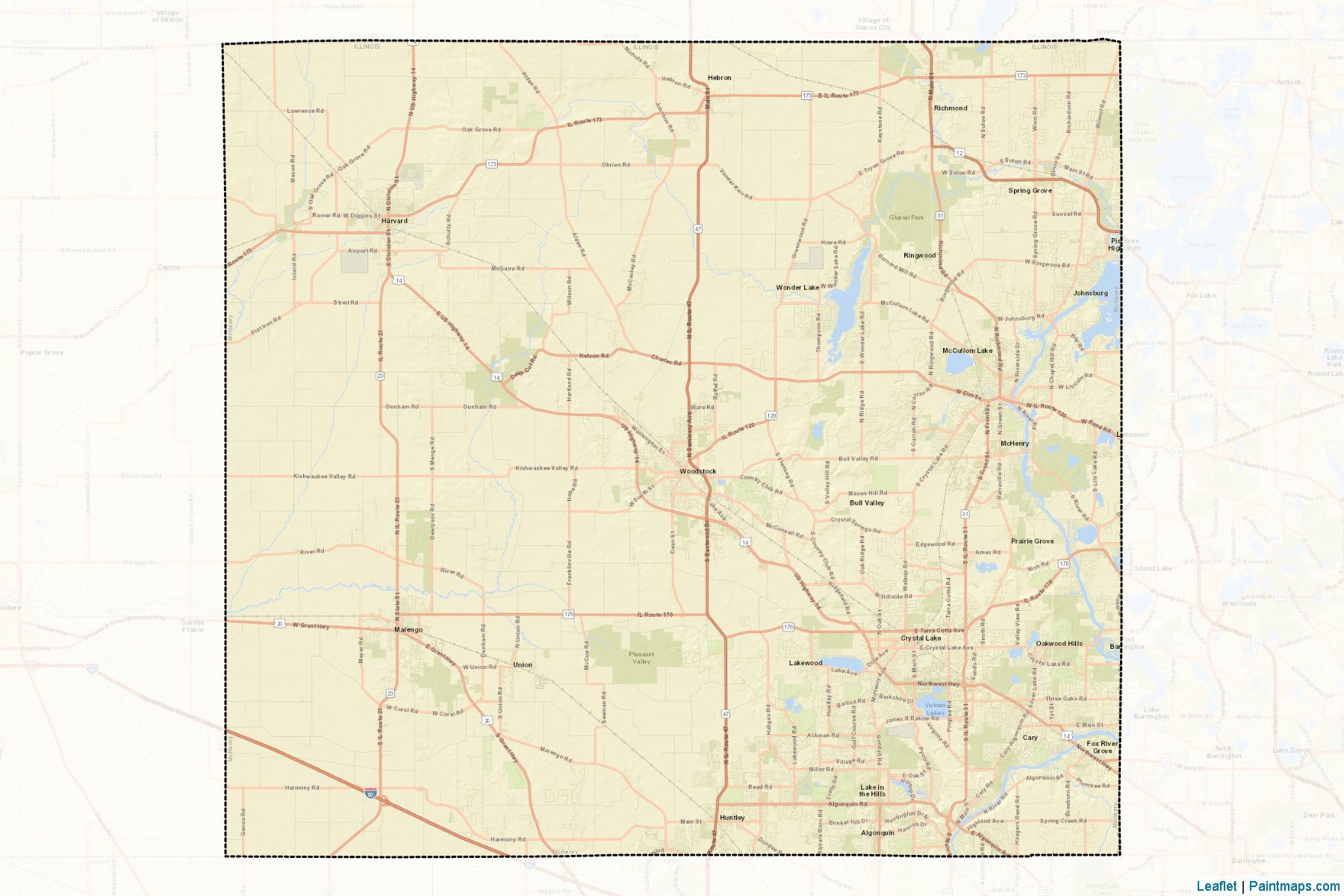 Muestras de recorte de mapas McHenry (Illinois)-2