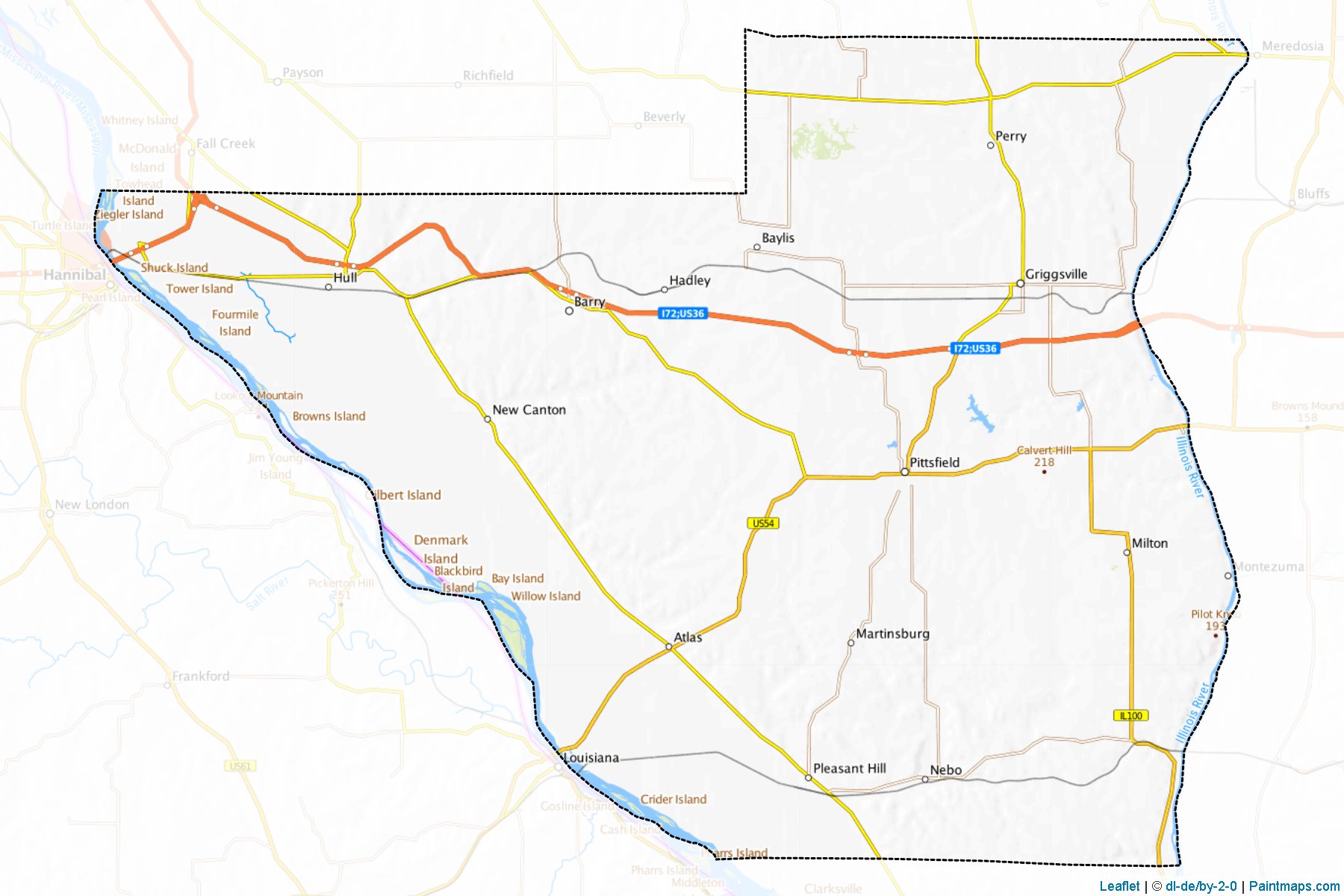 Muestras de recorte de mapas Pike (Illinois)-1