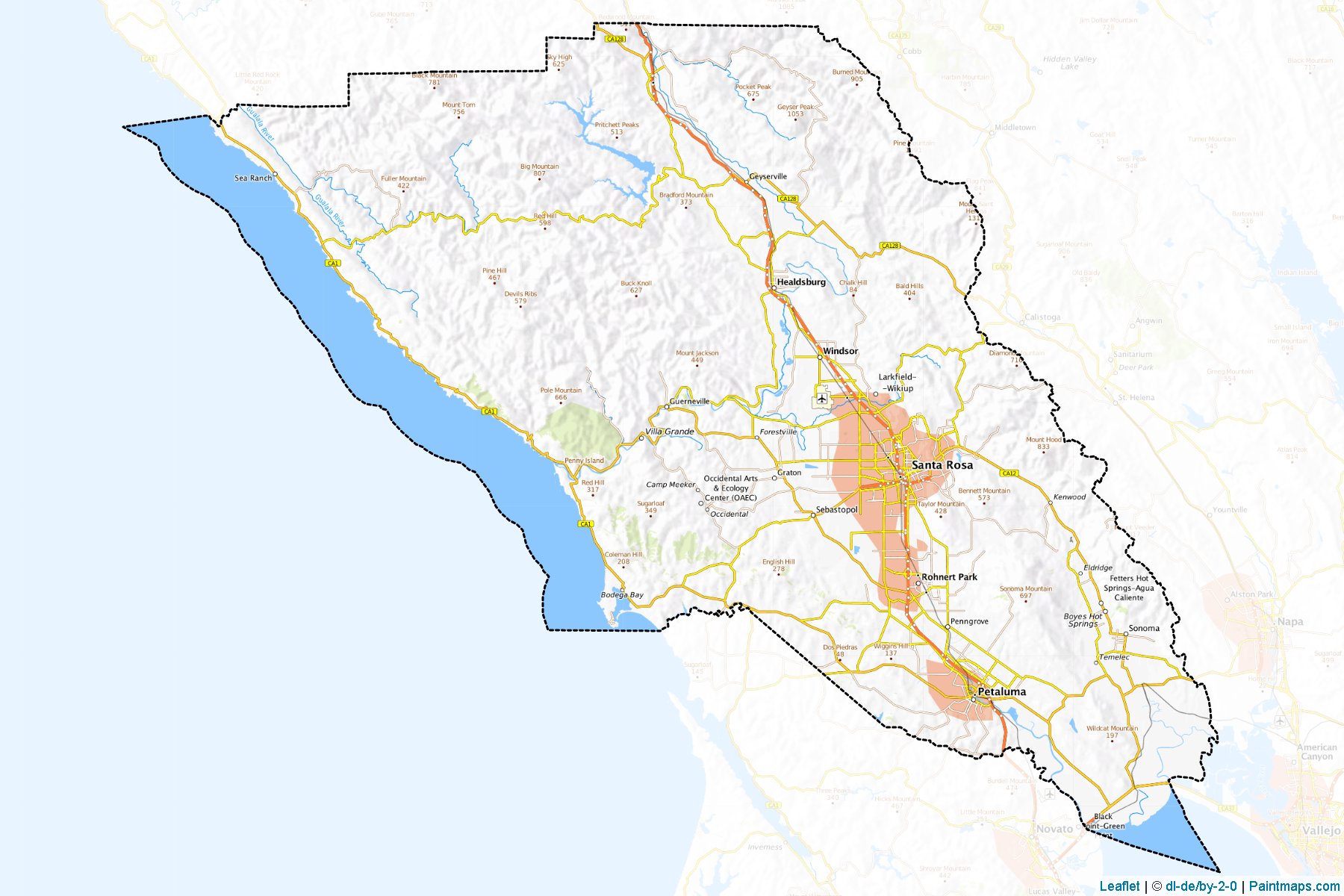 Muestras de recorte de mapas Sonoma (California)-1