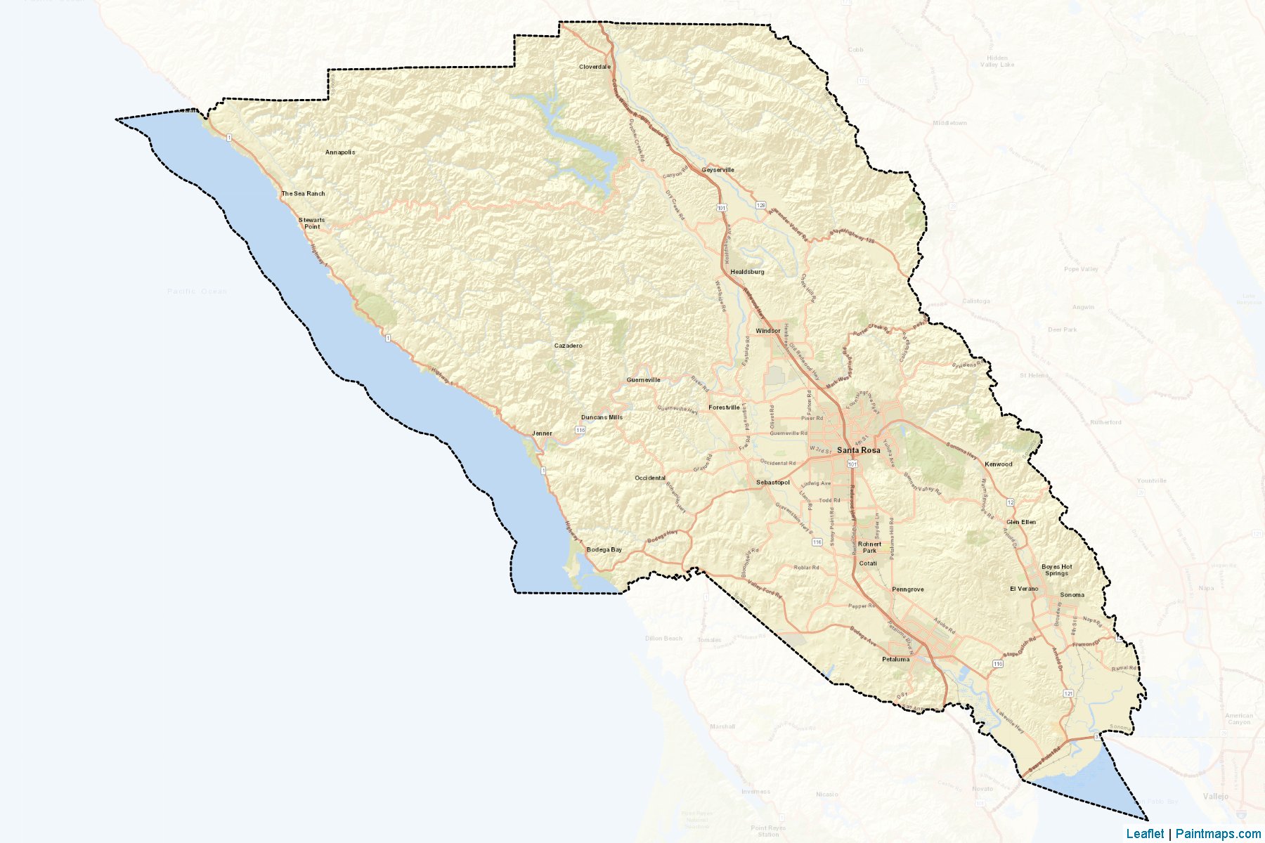 Muestras de recorte de mapas Sonoma (California)-2