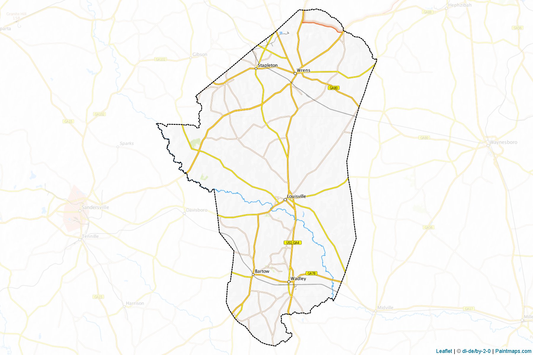 Muestras de recorte de mapas Jefferson (Georgia)-1