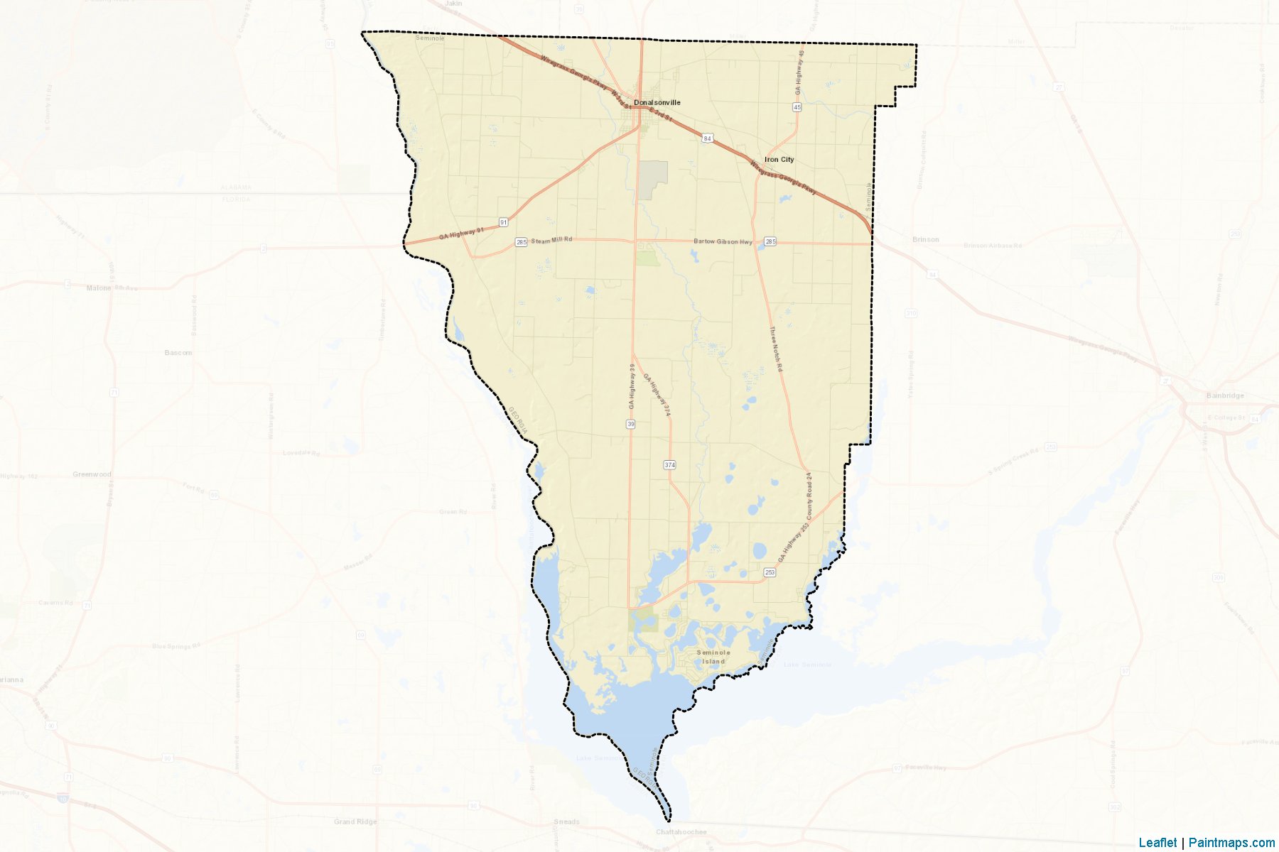 Muestras de recorte de mapas Seminole (Georgia)-2