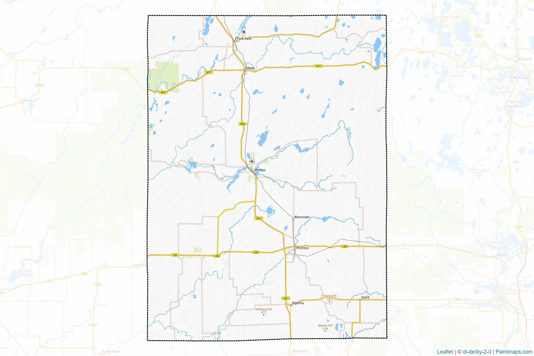 Muestras de recorte de mapas Price (Wisconsin)-1