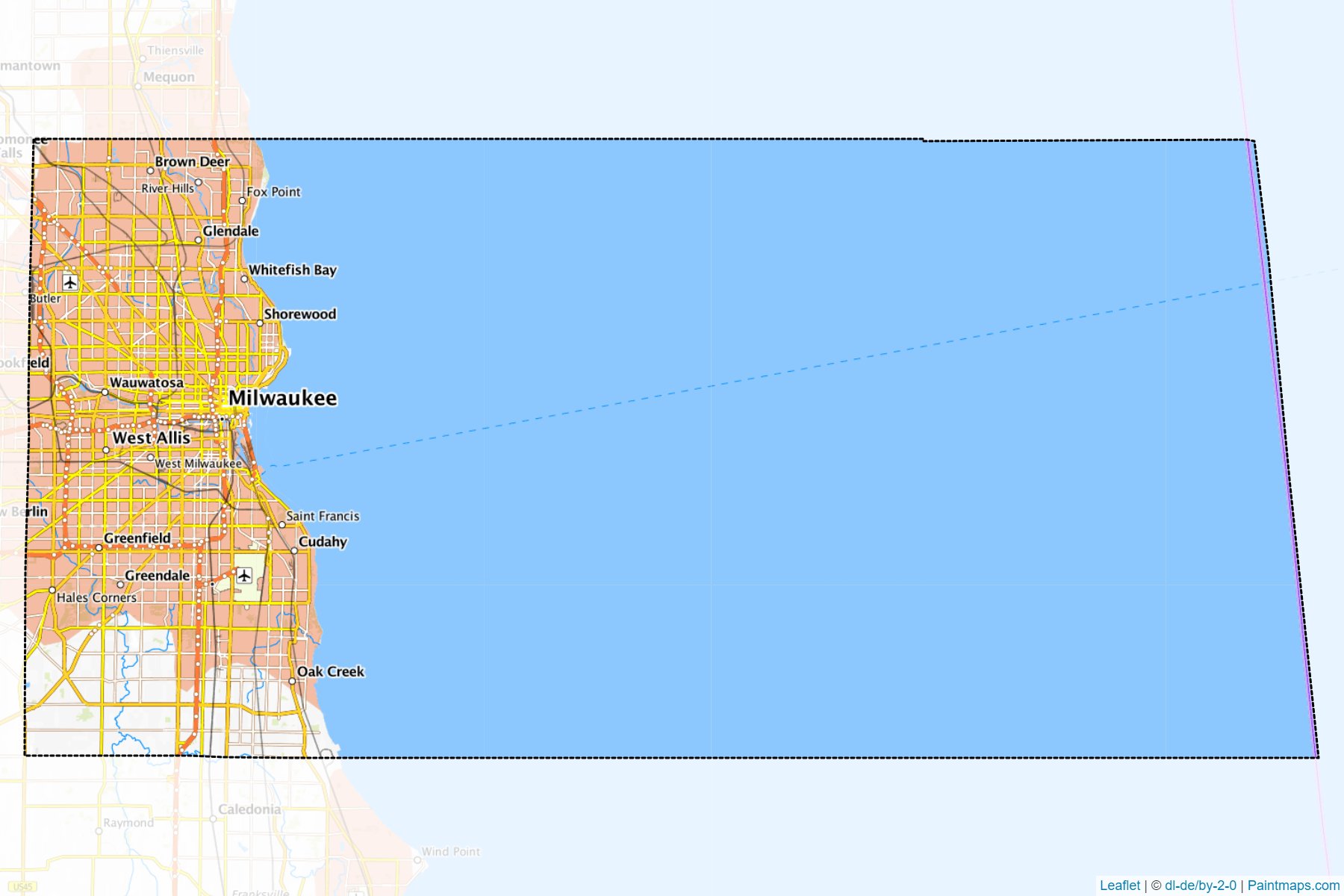 Muestras de recorte de mapas Milwaukee (Wisconsin)-1