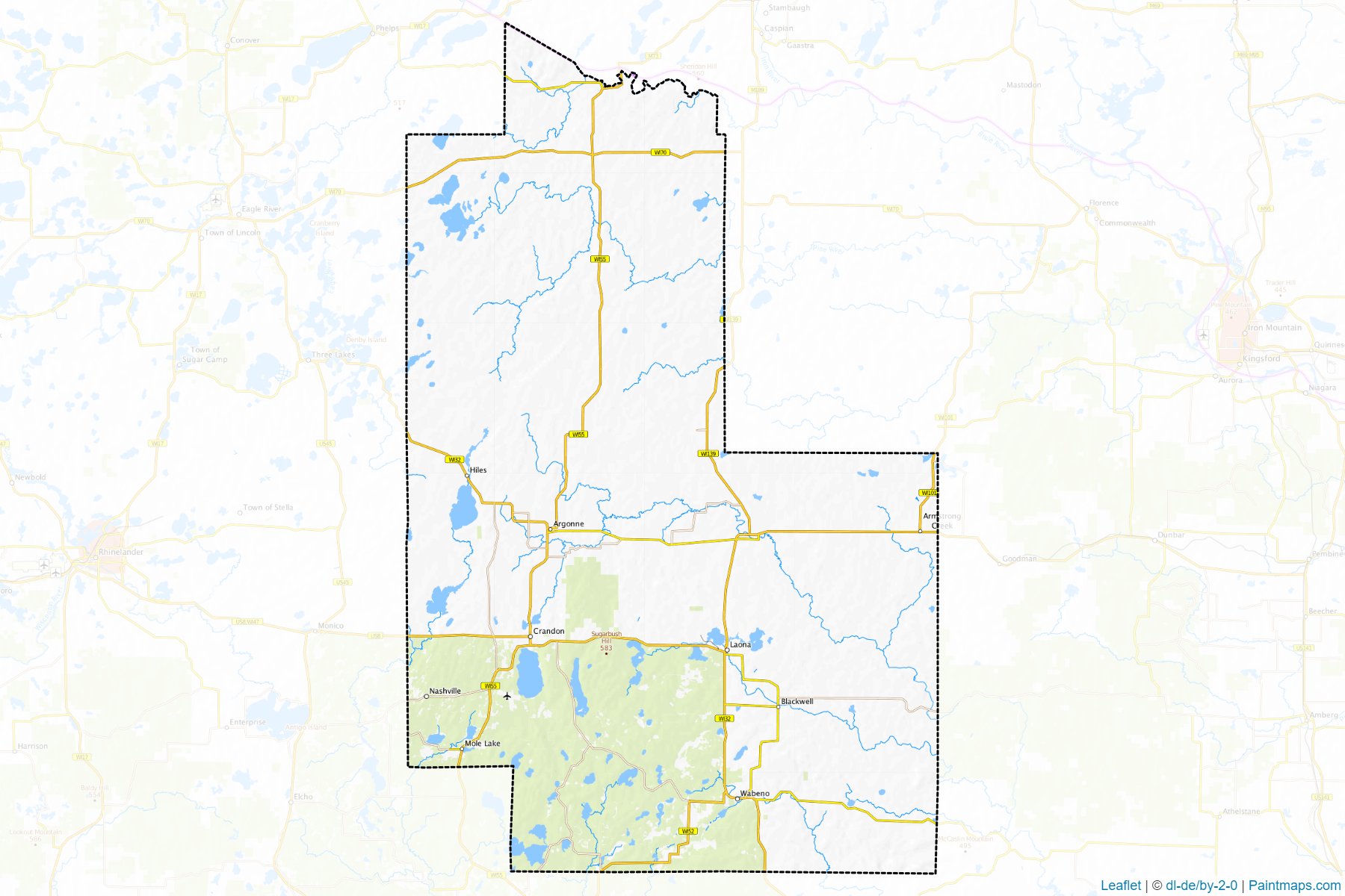 Muestras de recorte de mapas Forest (Wisconsin)-1