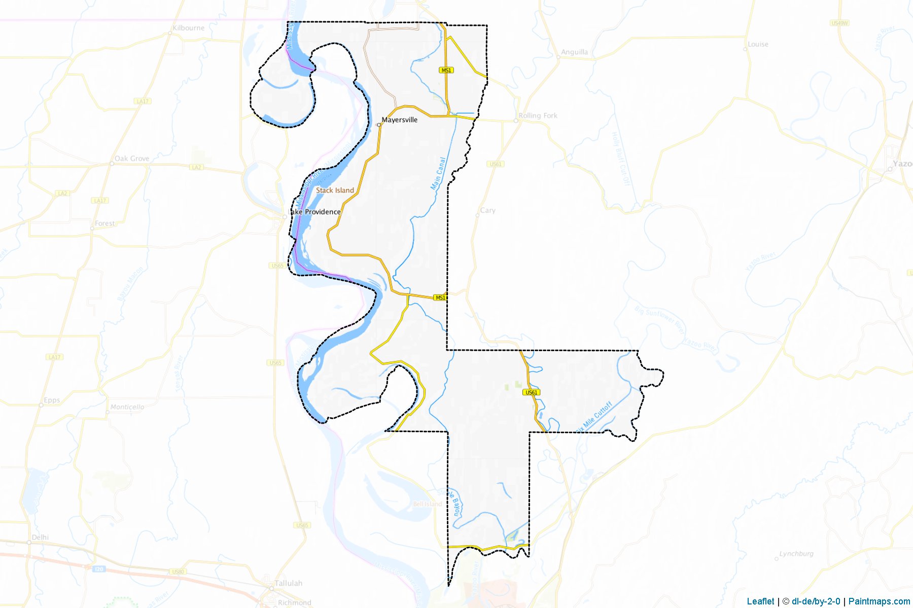 Muestras de recorte de mapas Issaquena (Mississippi)-1