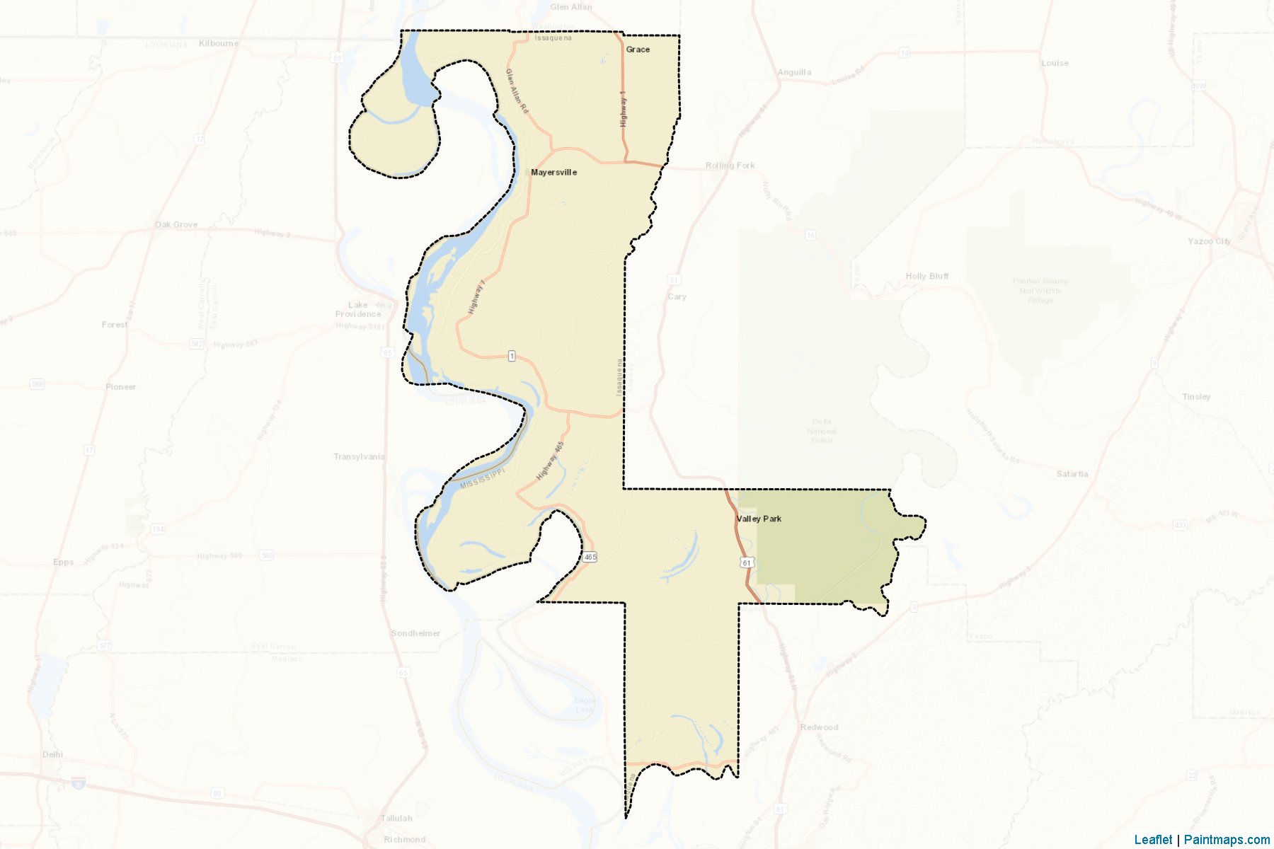 Muestras de recorte de mapas Issaquena (Mississippi)-2