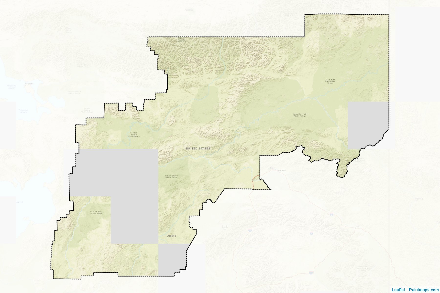 Muestras de recorte de mapas Yukon-Koyukuk (Alaska)-2