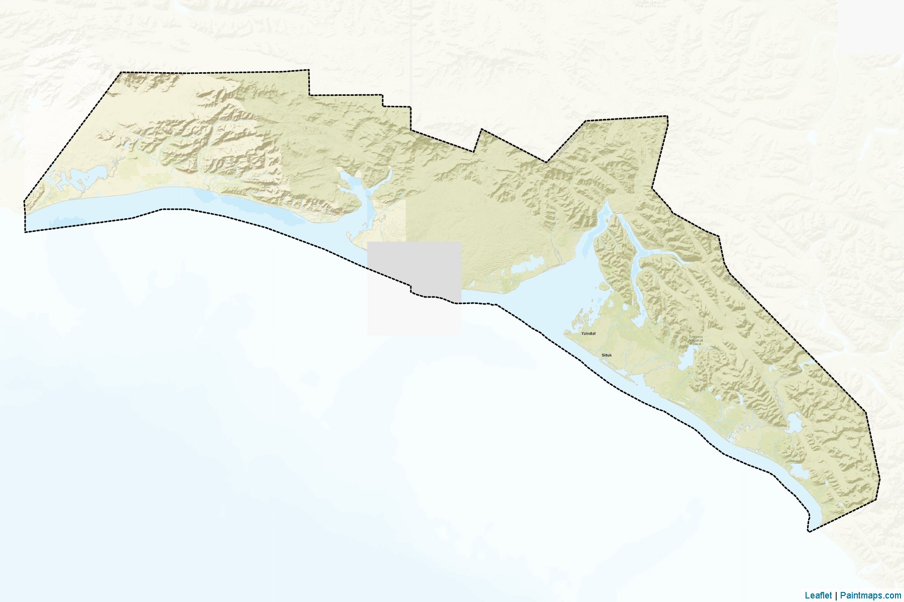 Muestras de recorte de mapas Yakutat (Alaska)-2