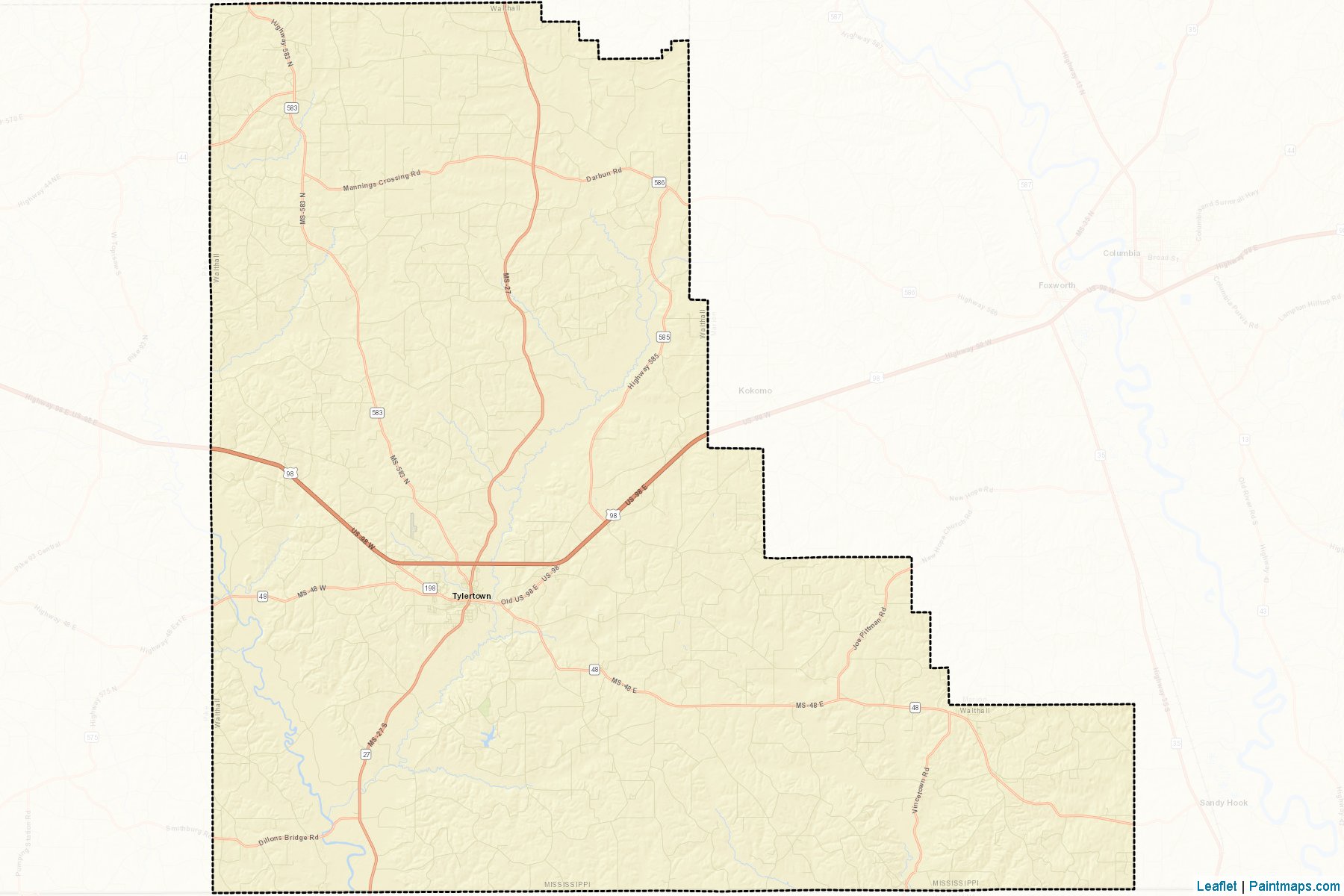 Walthall (Mississippi) Map Cropping Samples-2