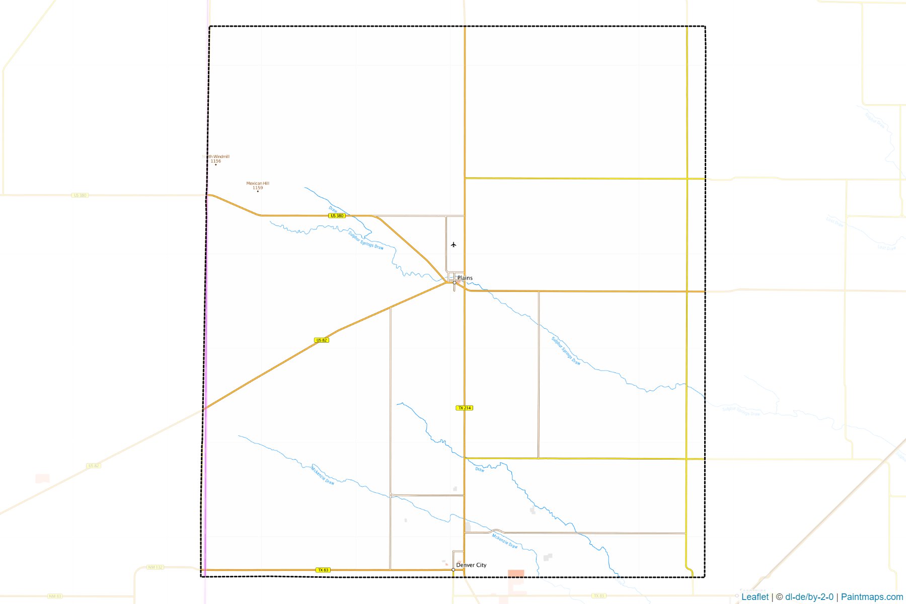 Muestras de recorte de mapas Yoakum (Texas)-1