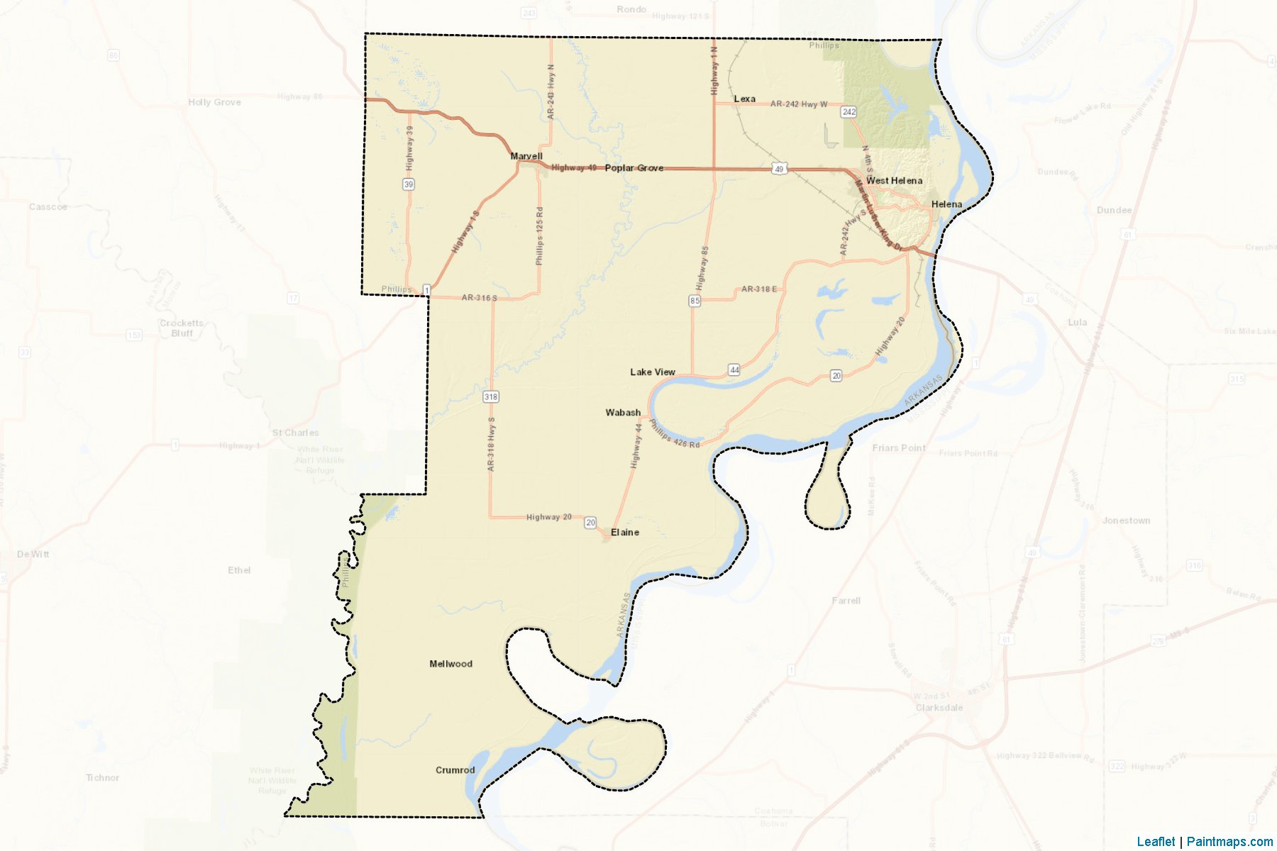 Phillips (Arkansas) Map Cropping Samples-2