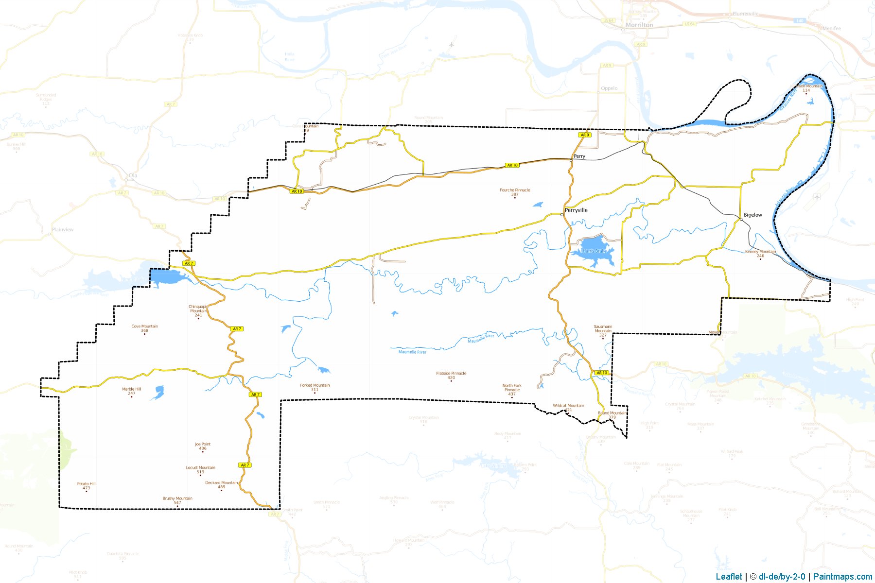 Perry (Arkansas) Haritası Örnekleri-1