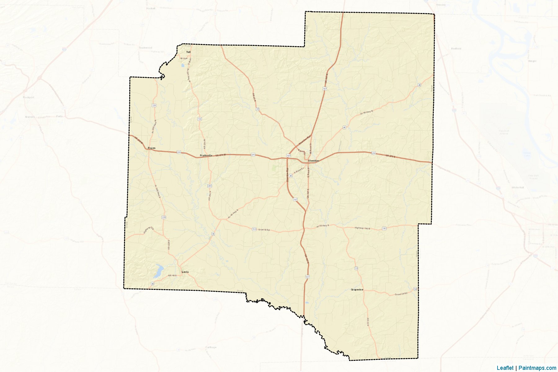 Muestras de recorte de mapas Grant (Arkansas)-2