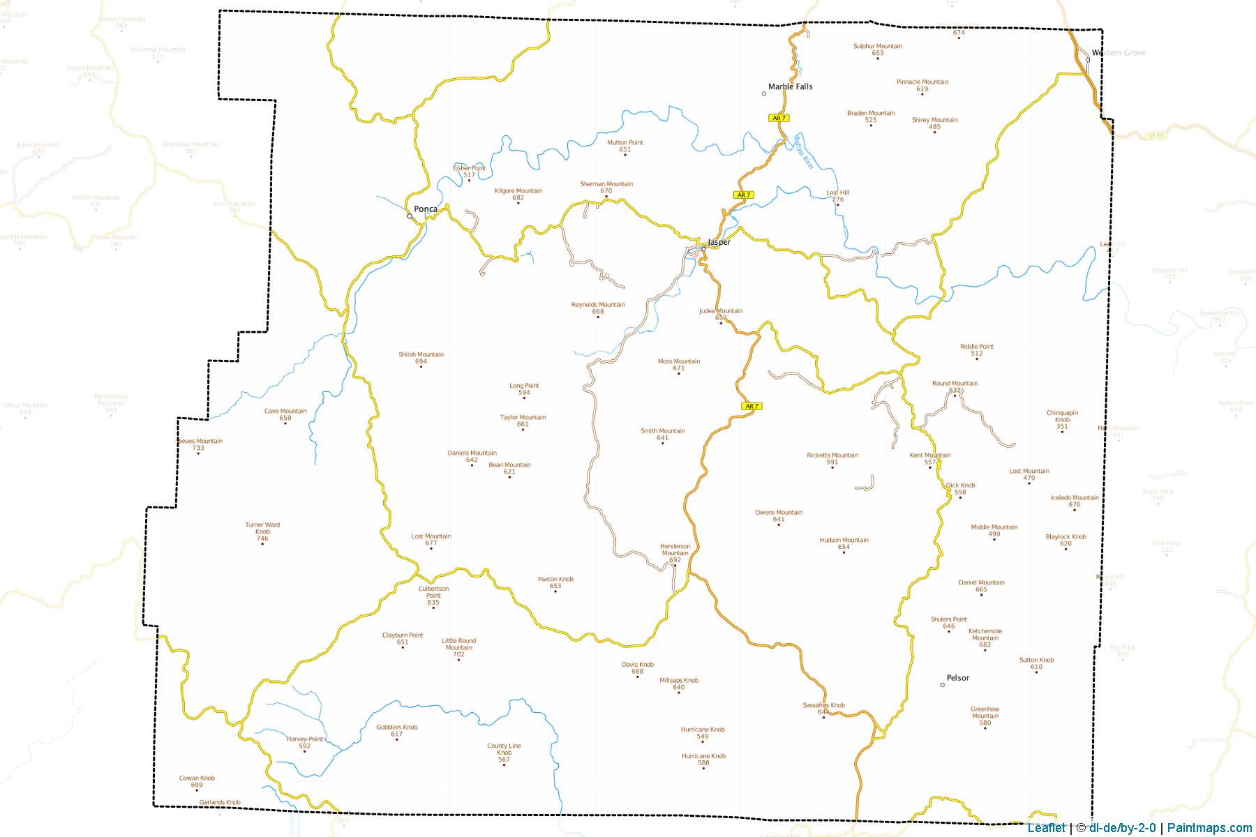 Muestras de recorte de mapas Newton (Arkansas)-1