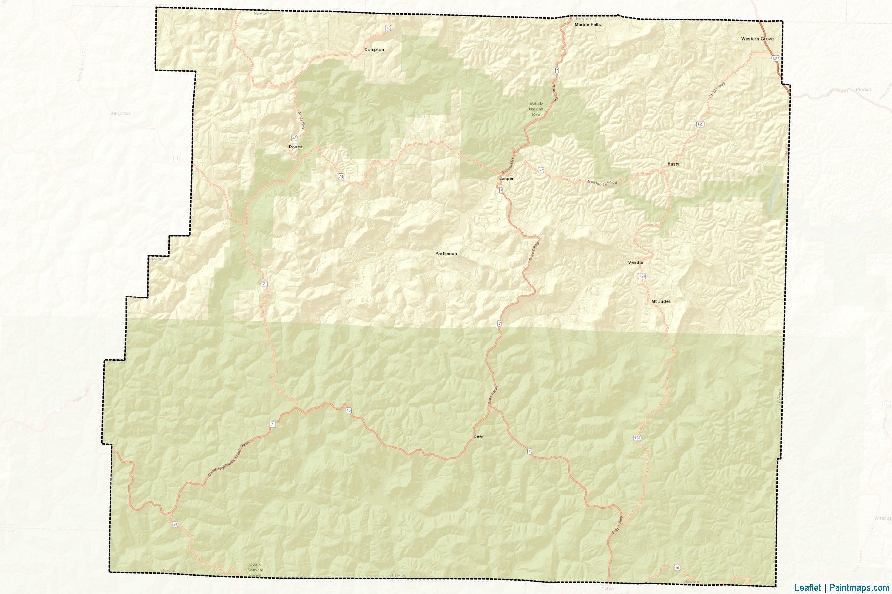 Muestras de recorte de mapas Newton (Arkansas)-2