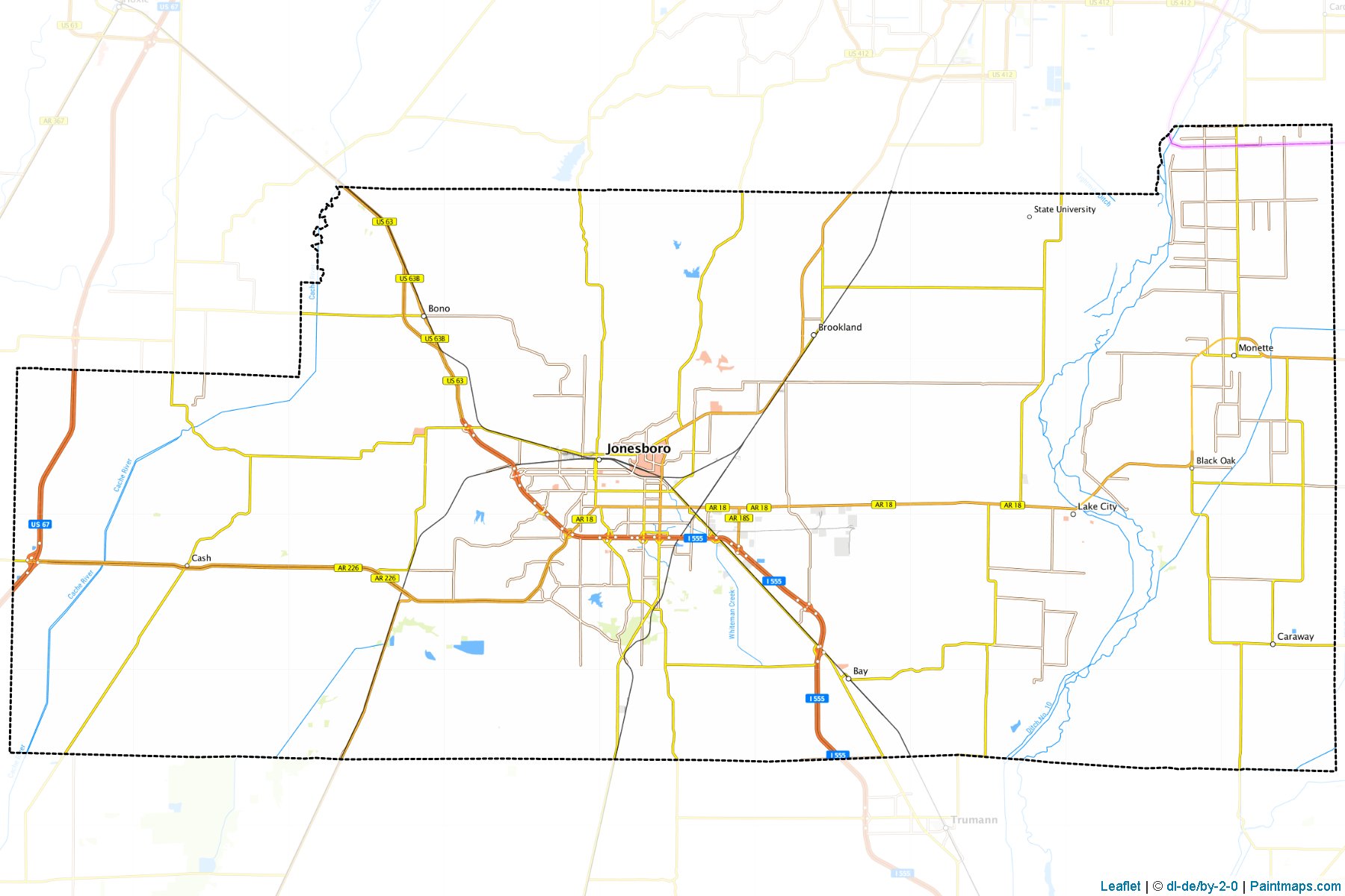 Craighead County (Arkansas) Haritası Örnekleri-1