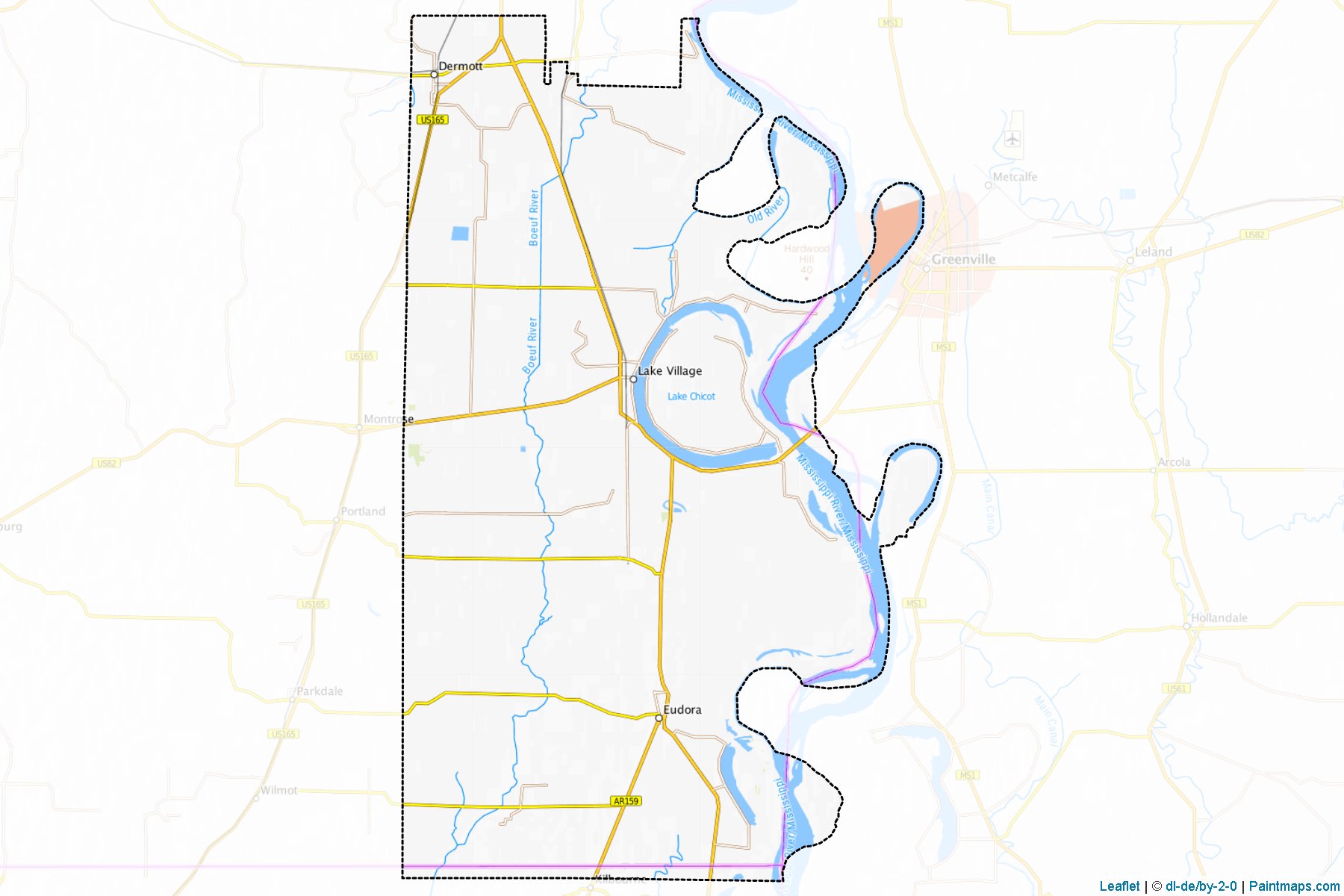 Muestras de recorte de mapas Chicot (Arkansas)-1