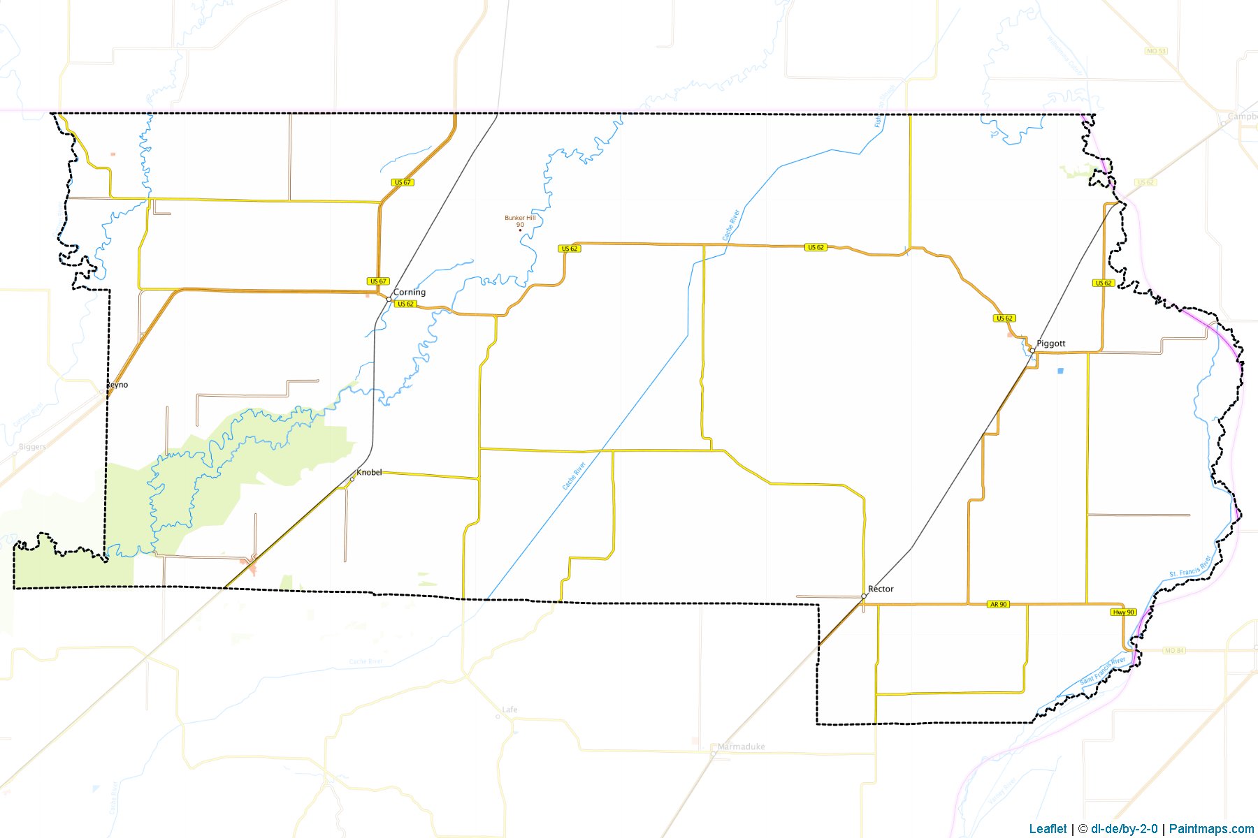 Clay County (Arkansas) Haritası Örnekleri-1