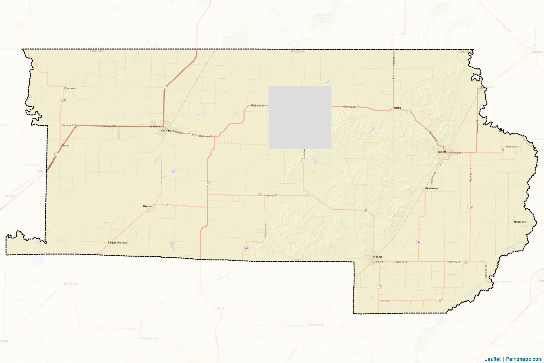 Muestras de recorte de mapas Clay (Arkansas)-2