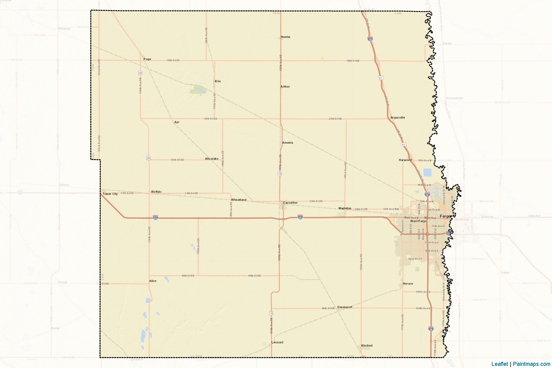 Cass (North Dakota) Map Cropping Samples-2