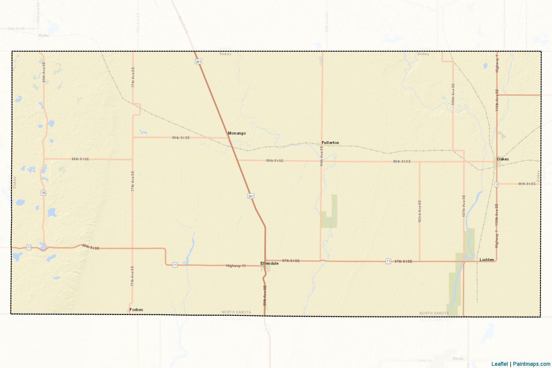 Muestras de recorte de mapas Dickey (North Dakota)-2